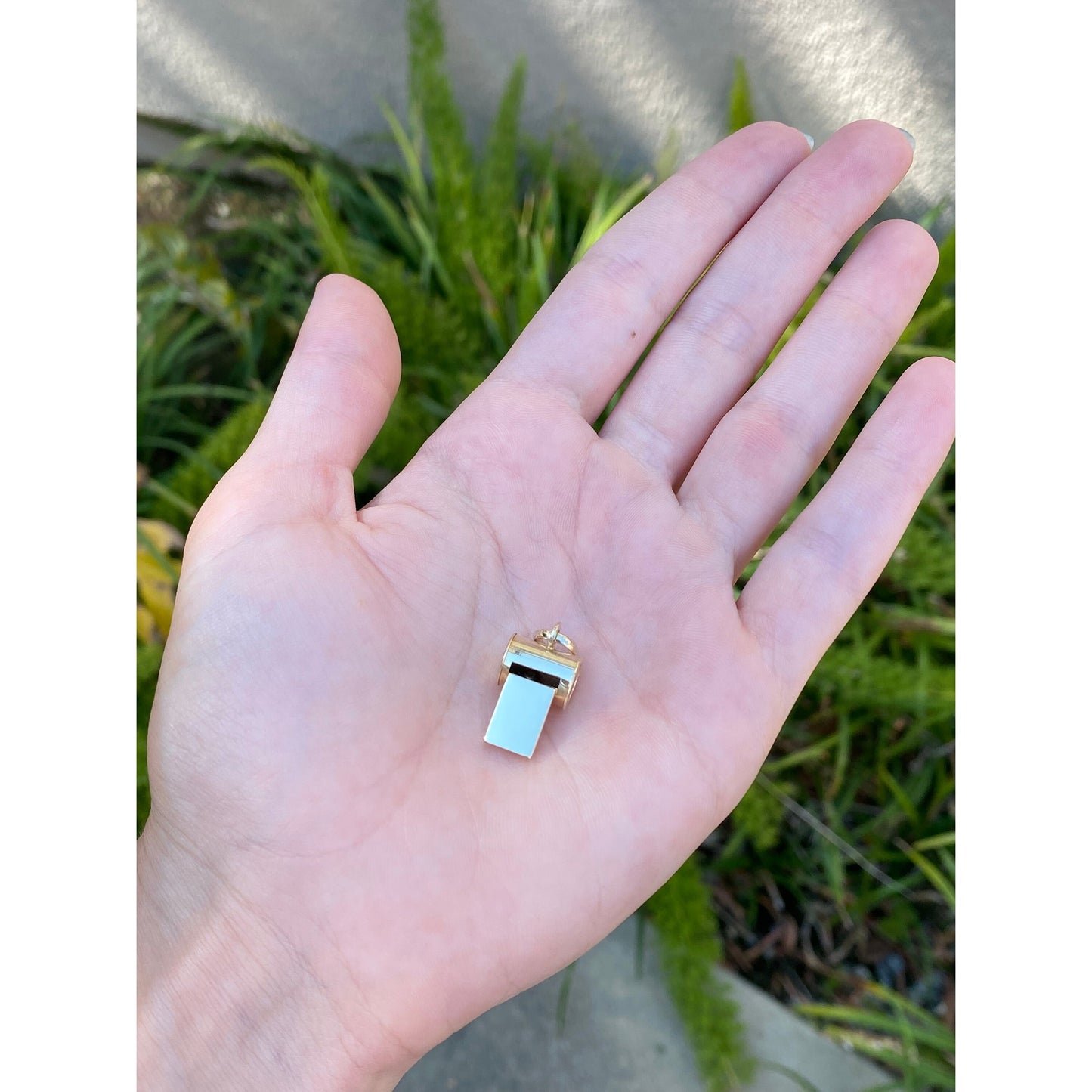 Vintage Solid 14k Yellow Gold Whistle Charm