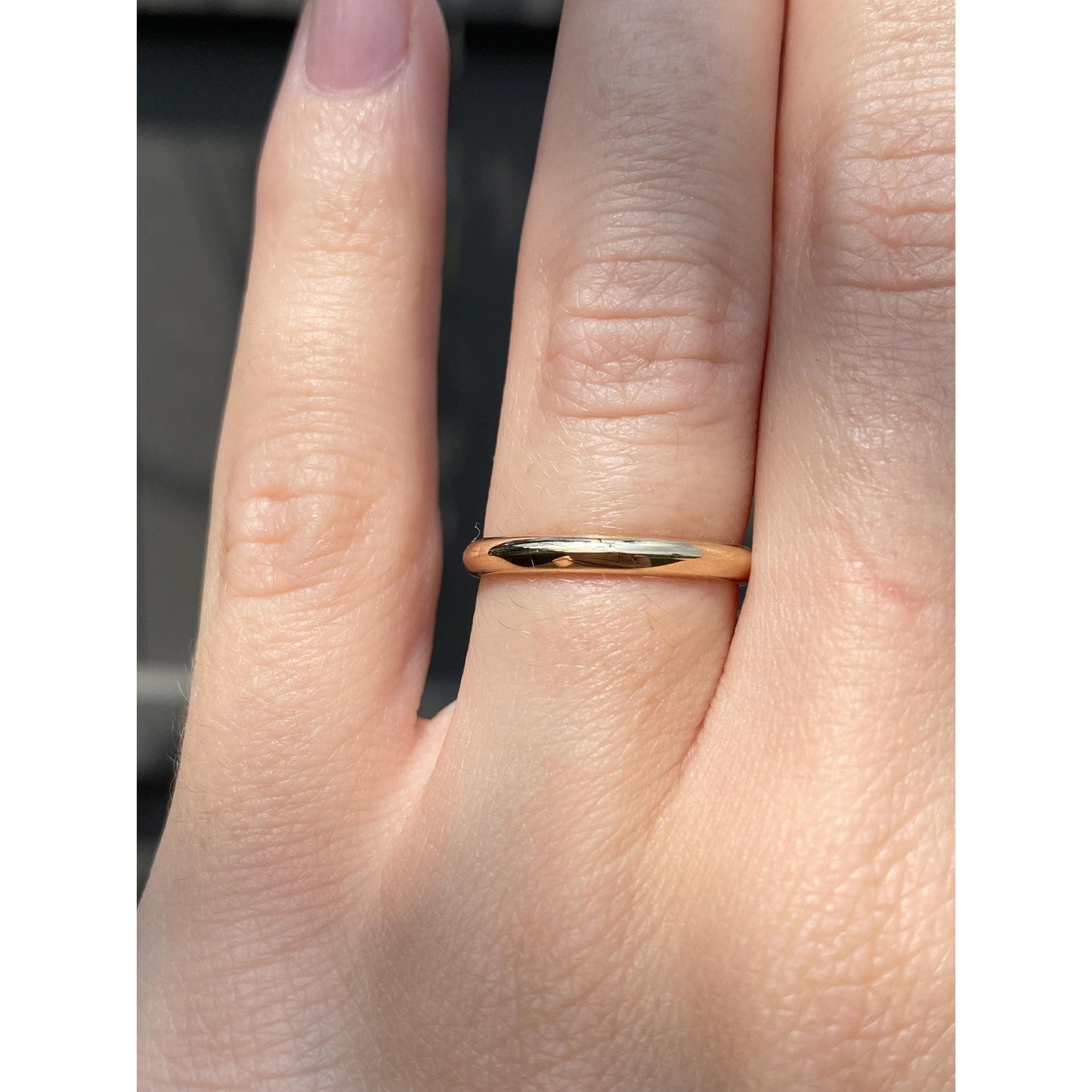 Vintage Solid 14k Yellow Gold Slim Ring Band - Size 5.75
