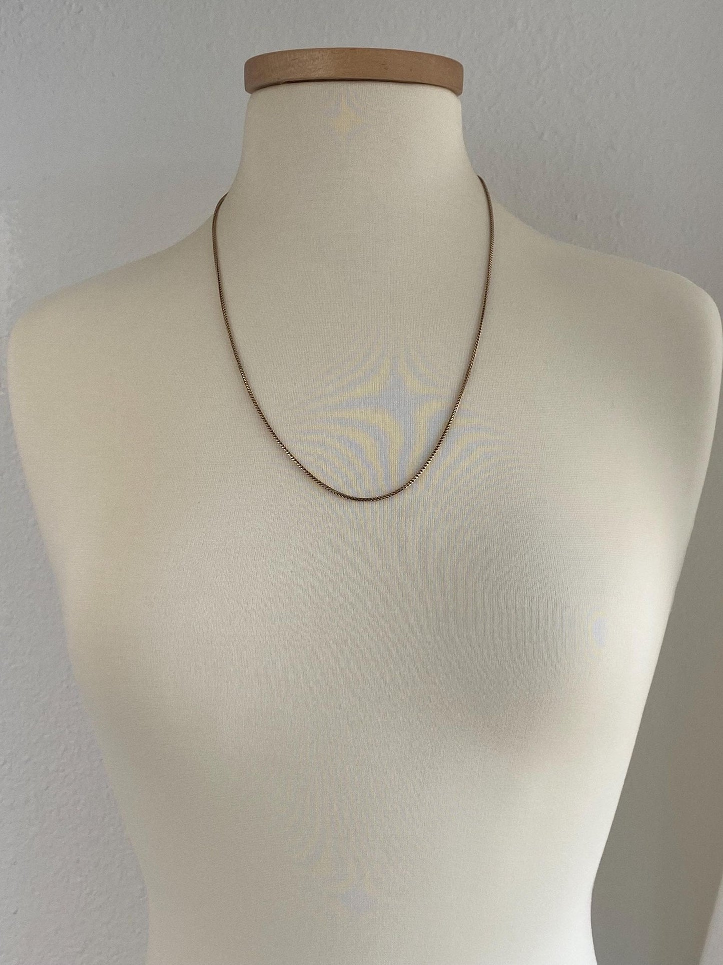 Solid 14k Yellow Gold Square Wheat Chain Necklace - 24.5 inches