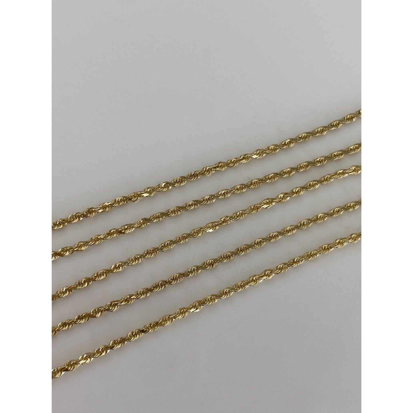 Vintage Solid 14k Yellow Gold Dainty Rope Chain Necklace - 16 inches