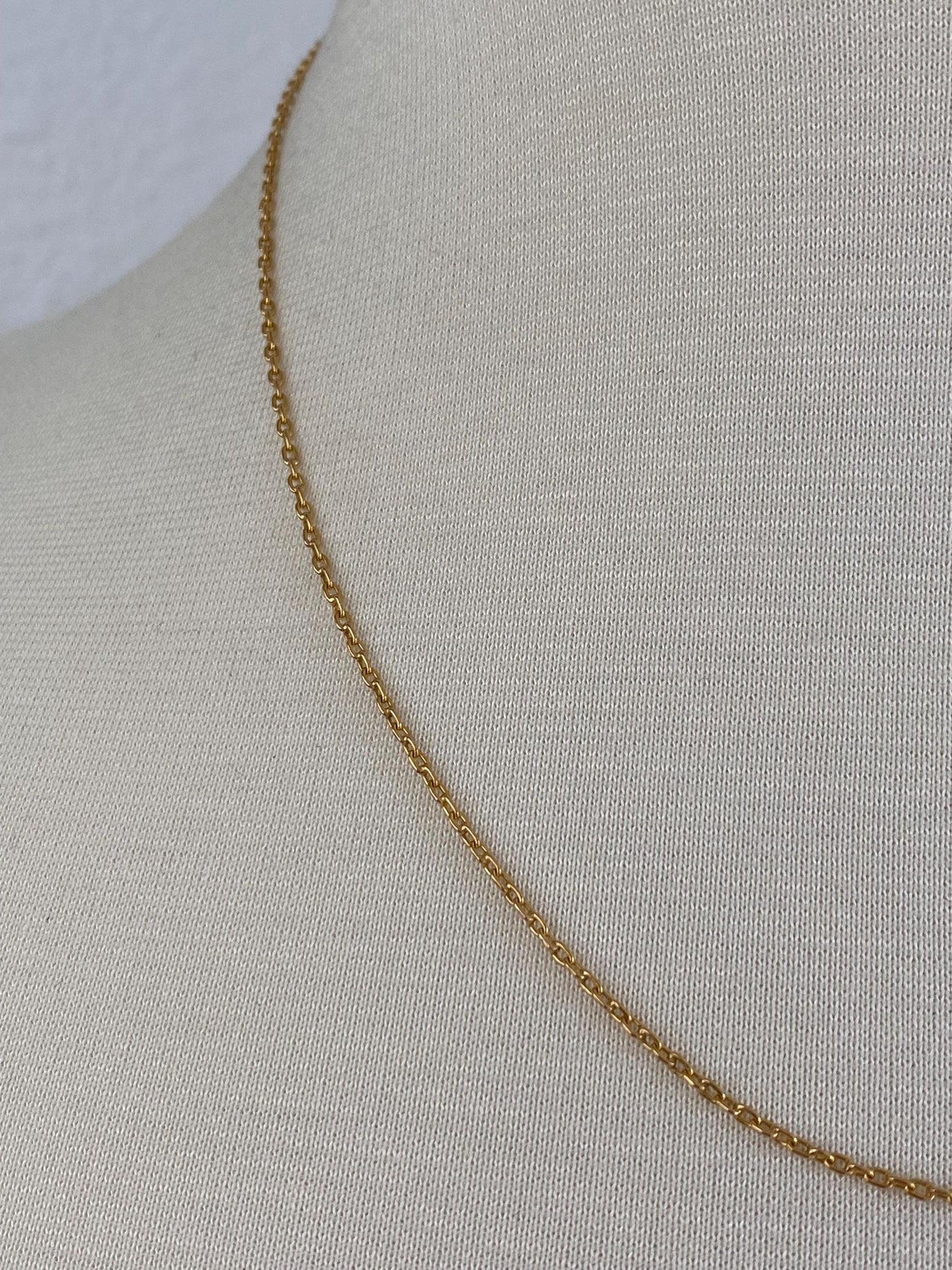 Vintage Solid 22k Yellow Gold Cable Chain Necklace - 19 inches