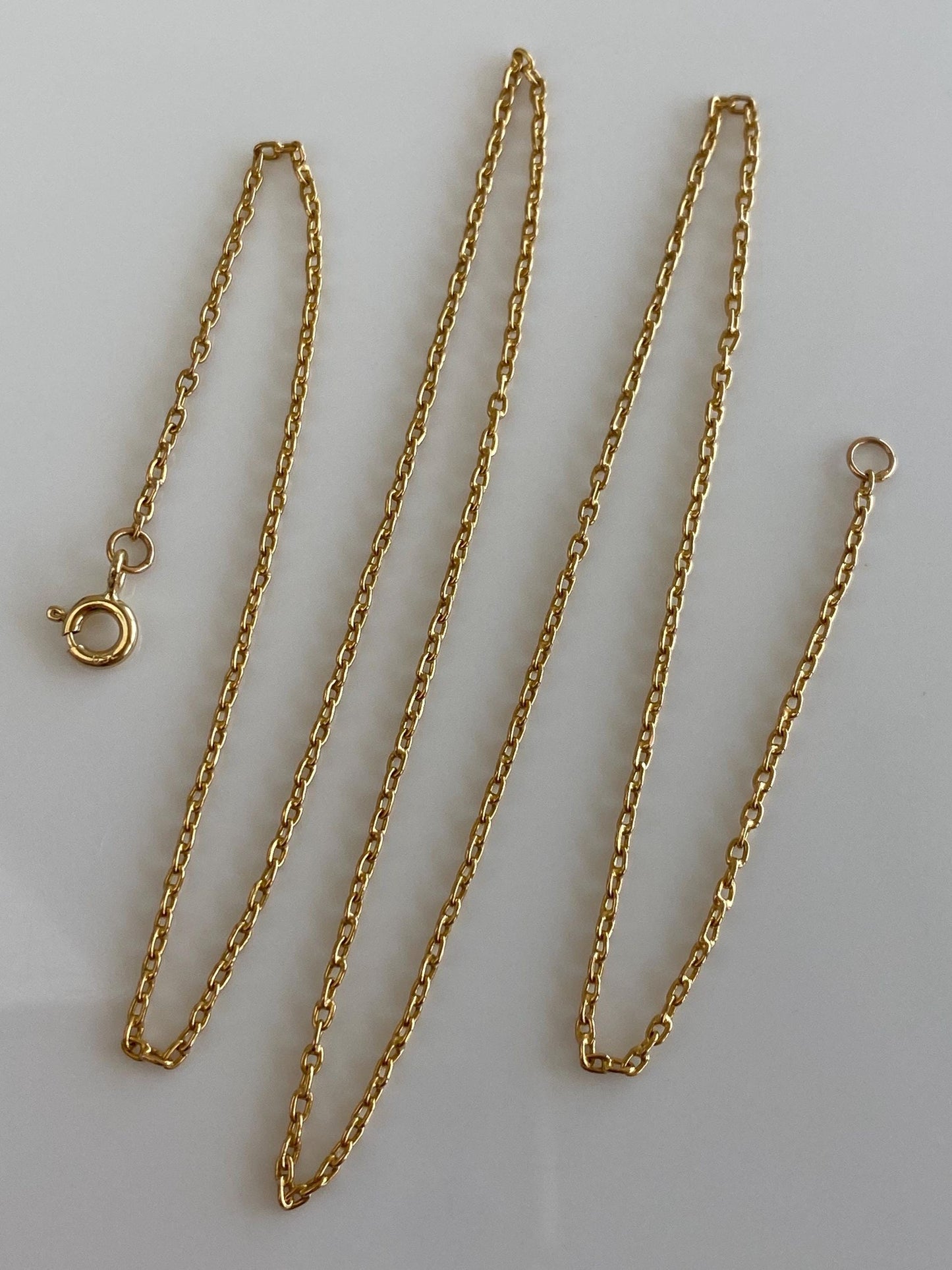 Vintage Solid 22k Yellow Gold Cable Chain Necklace - 19 inches