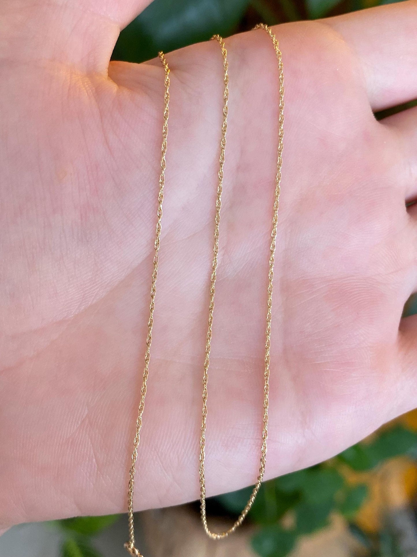 Vintage Solid 14k Yellow Gold Long Dainty Chain Necklace - 23.75 inches