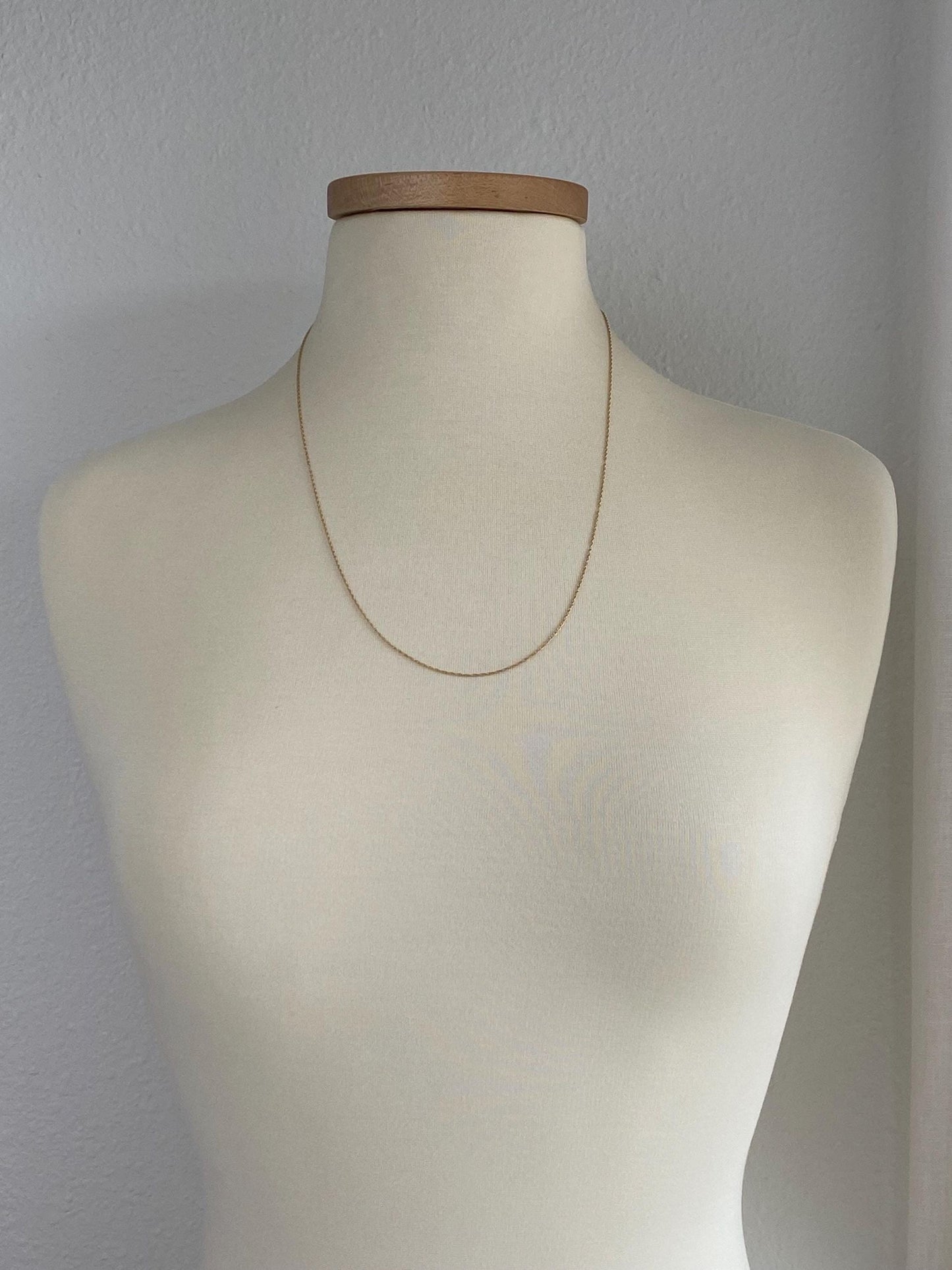 Vintage Solid 14k Yellow Gold Long Dainty Chain Necklace - 23.75 inches