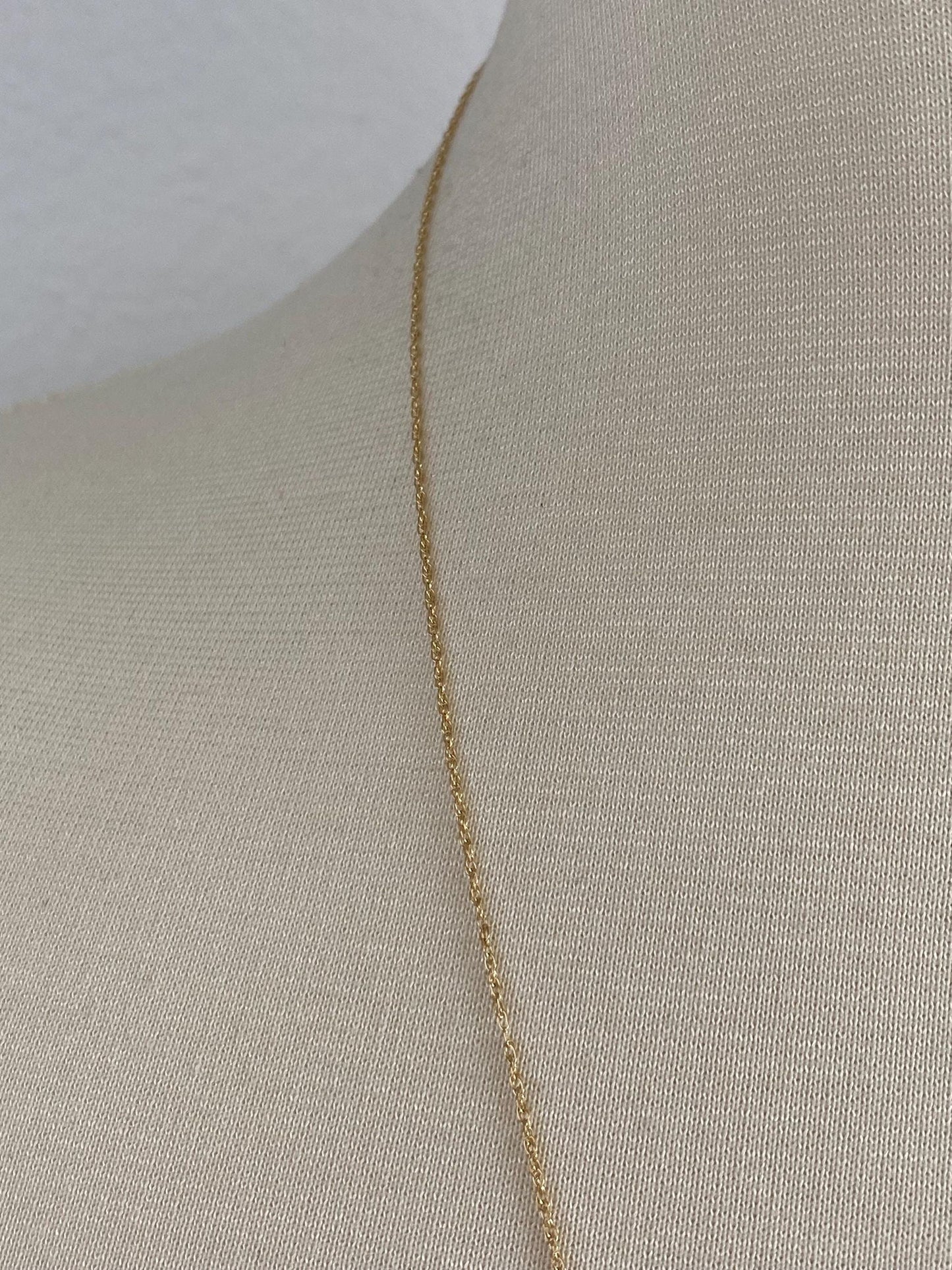 Vintage Solid 14k Yellow Gold Long Dainty Chain Necklace - 23.75 inches