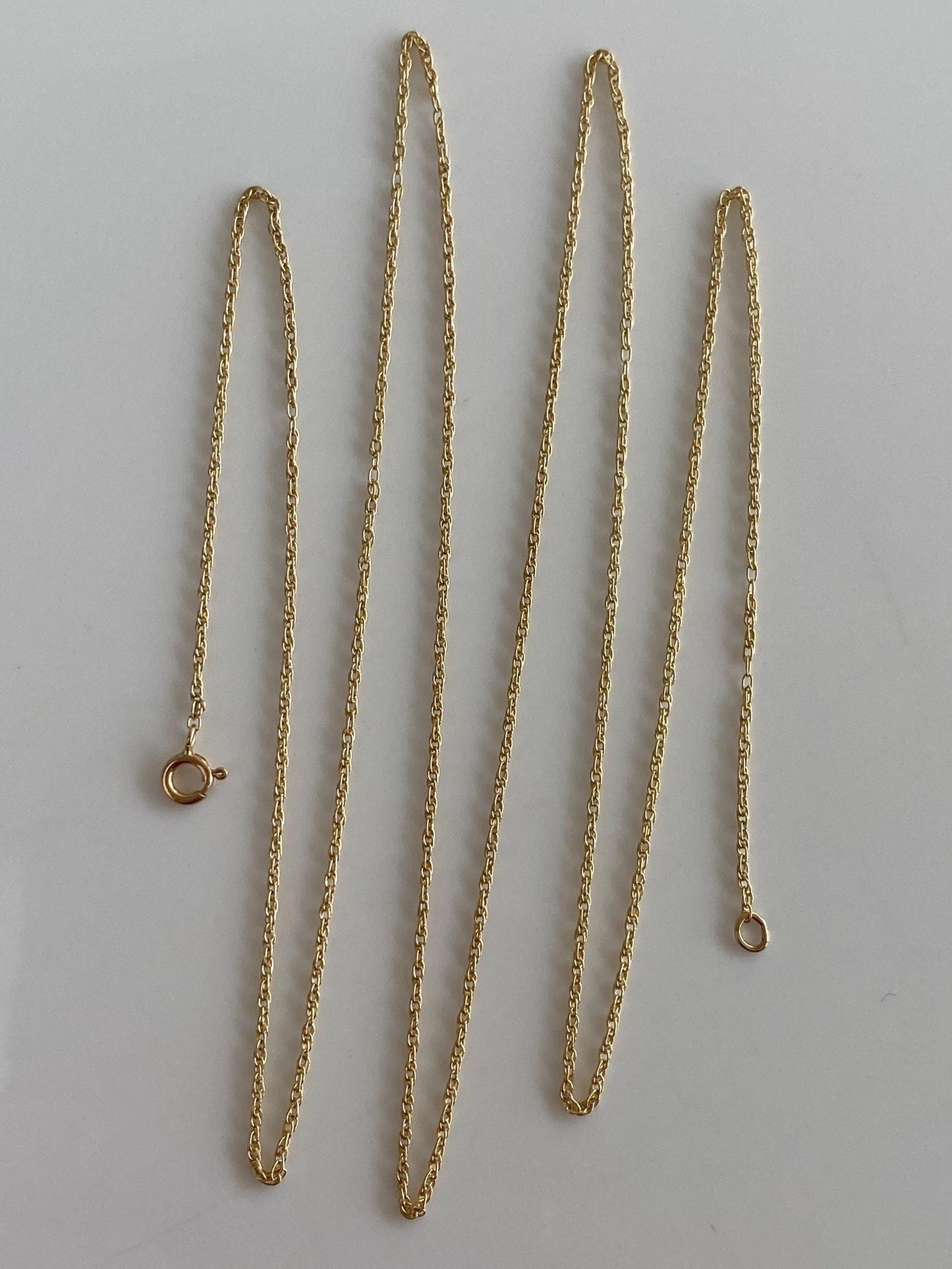 Vintage Solid 14k Yellow Gold Long Dainty Chain Necklace - 23.75 inches
