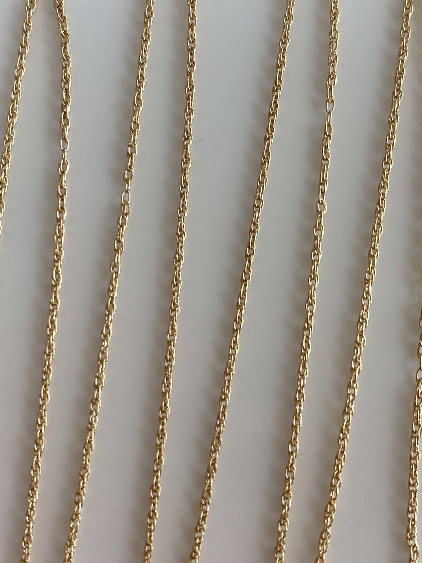 Vintage Solid 14k Yellow Gold Long Dainty Chain Necklace - 23.75 inches