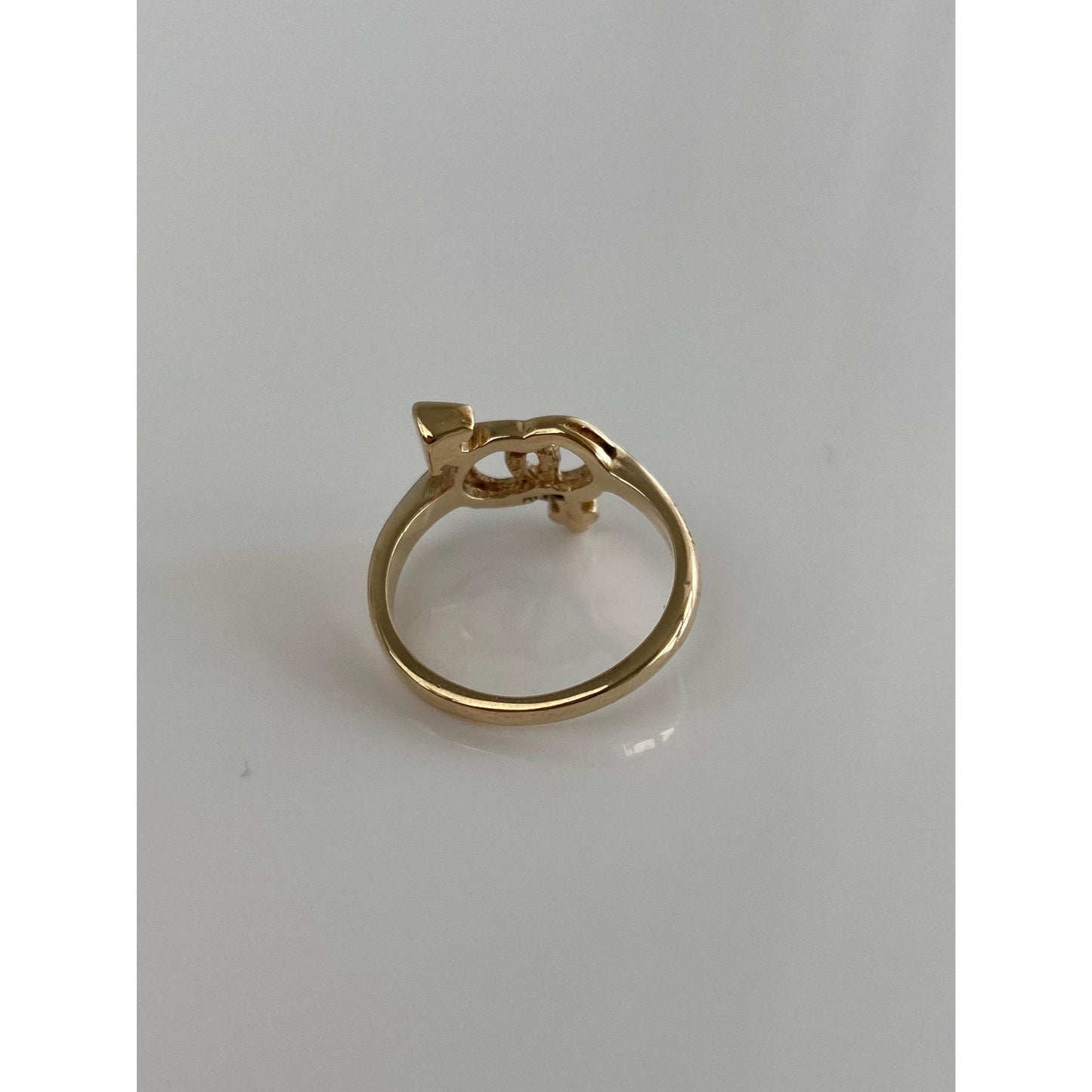 Vintage Solid 10k Yellow Gold Female Male Symbol Ring - Size 4.5