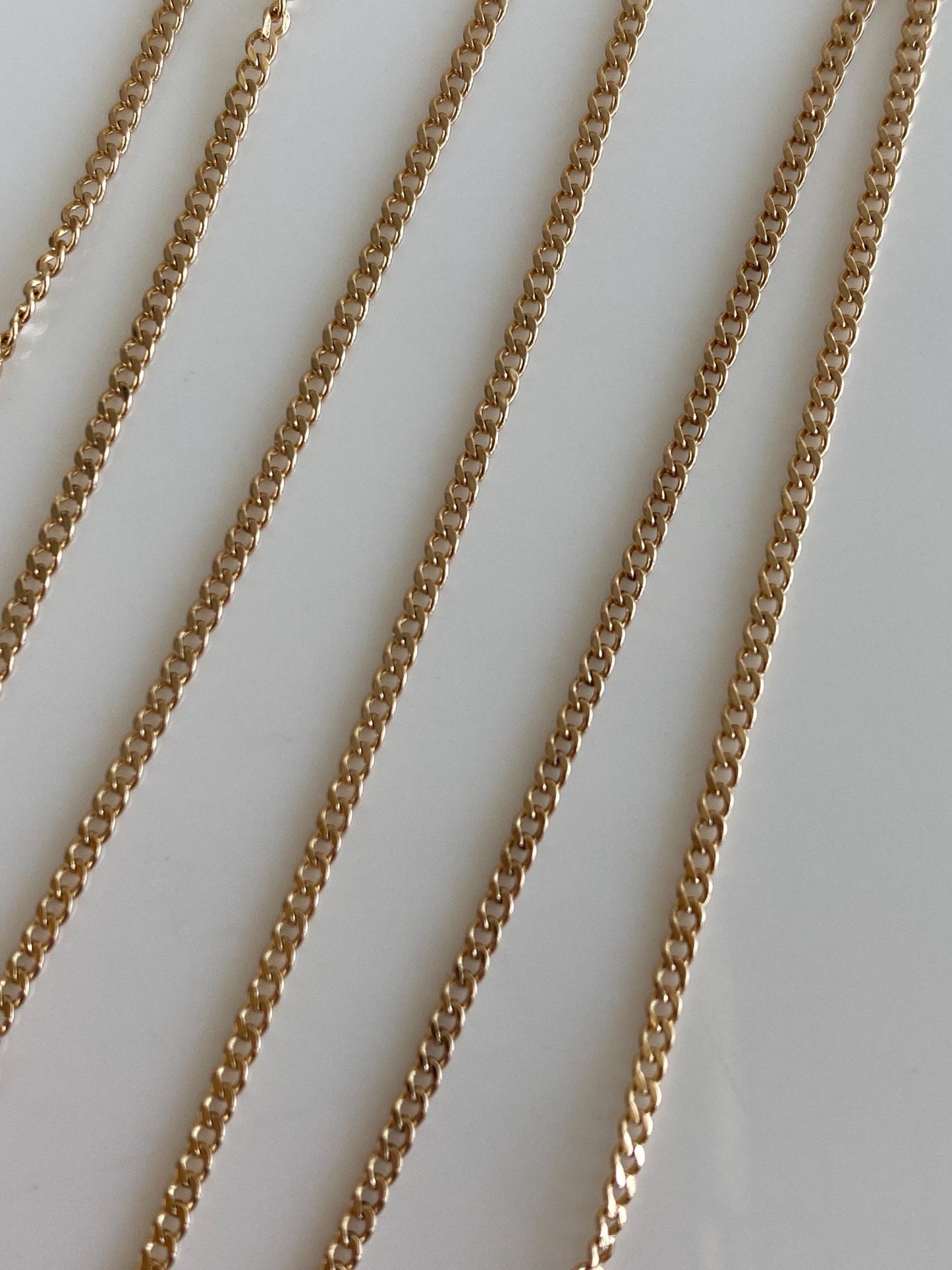 Vintage Solid 14k Yellow Gold Tight Curb Chain Necklace - 19 inches
