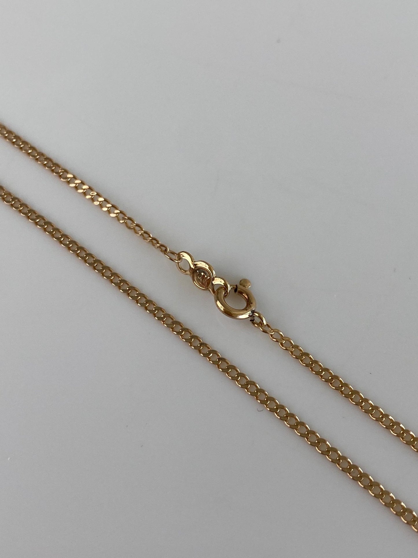 Vintage Solid 14k Yellow Gold Tight Curb Chain Necklace - 19 inches