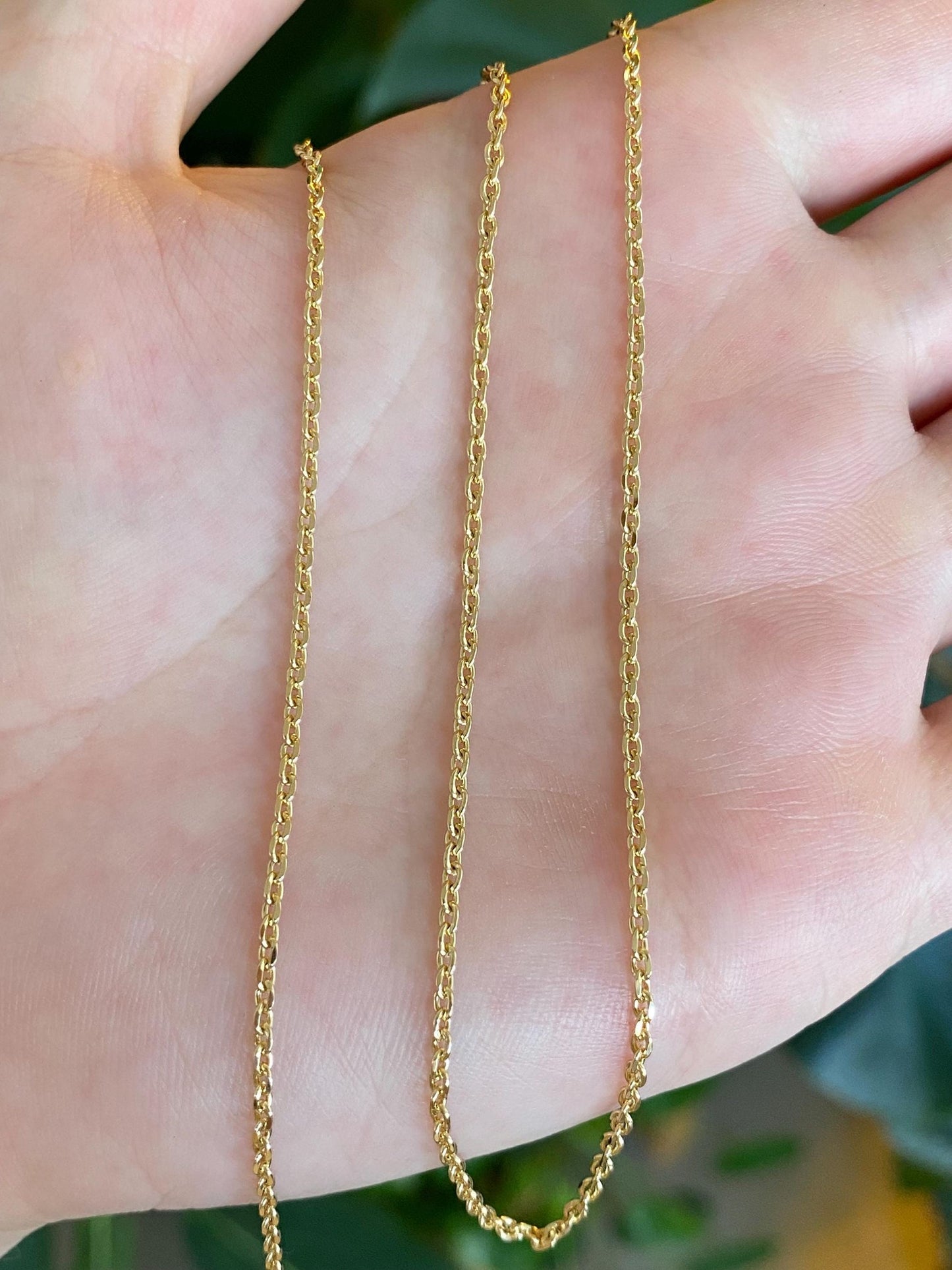 Vintage Solid 18k Yellow Gold Cable Biker Link Chain Necklace - 19.75 inches