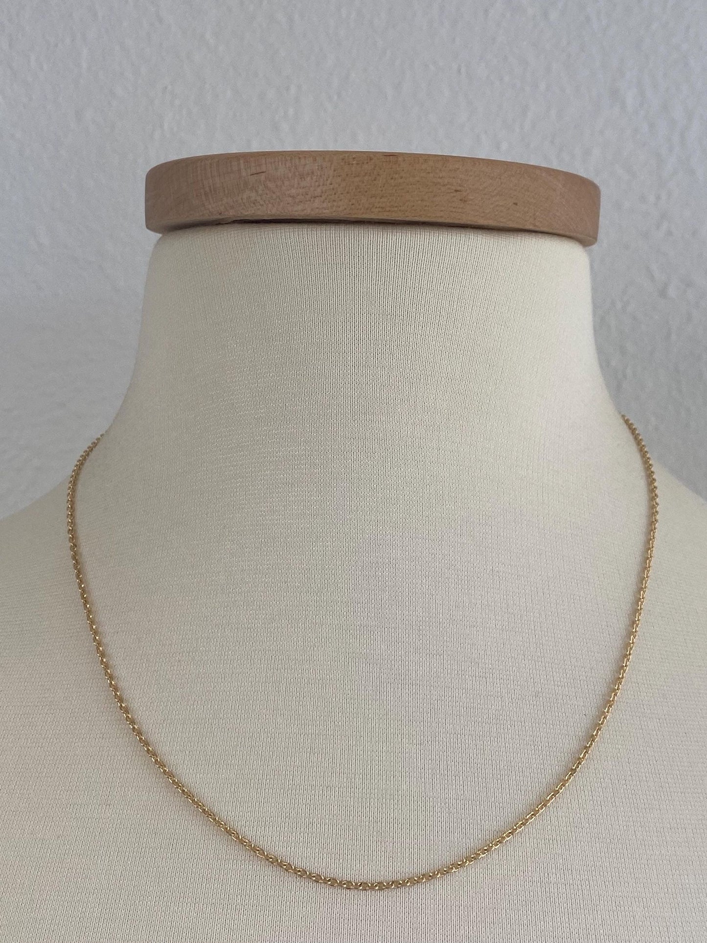 Vintage Solid 18k Yellow Gold Cable Biker Link Chain Necklace - 19.75 inches