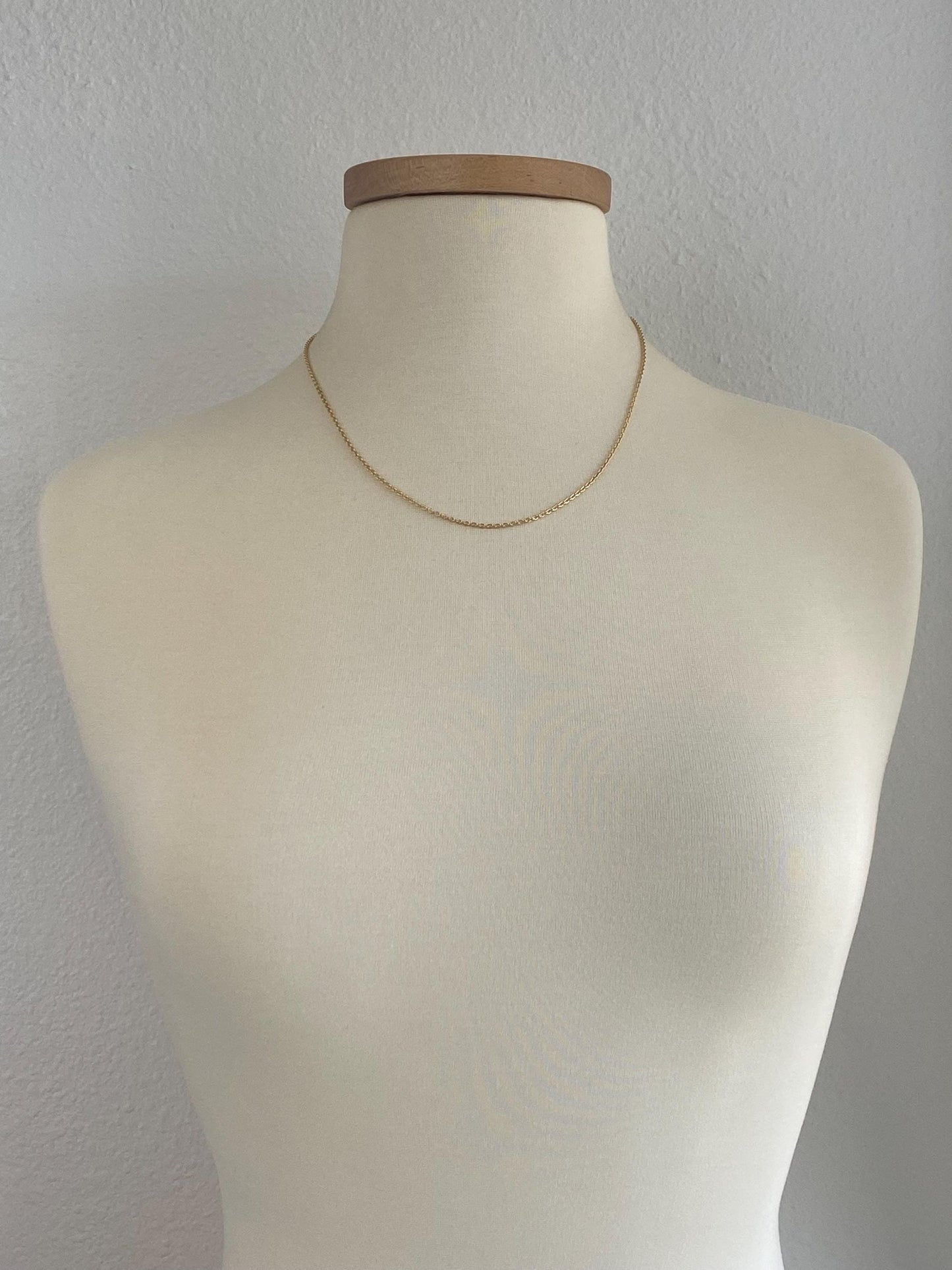 Vintage Solid 18k Yellow Gold Cable Biker Link Chain Necklace - 19.75 inches
