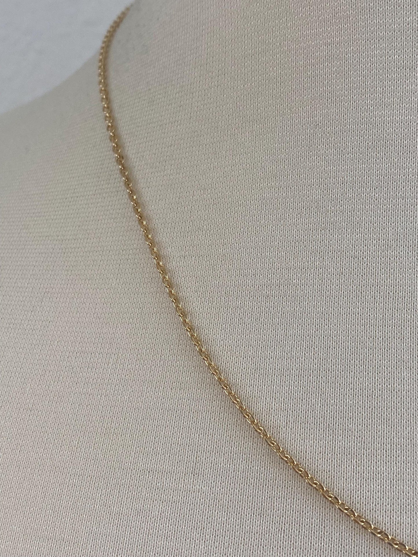 Vintage Solid 18k Yellow Gold Cable Biker Link Chain Necklace - 19.75 inches