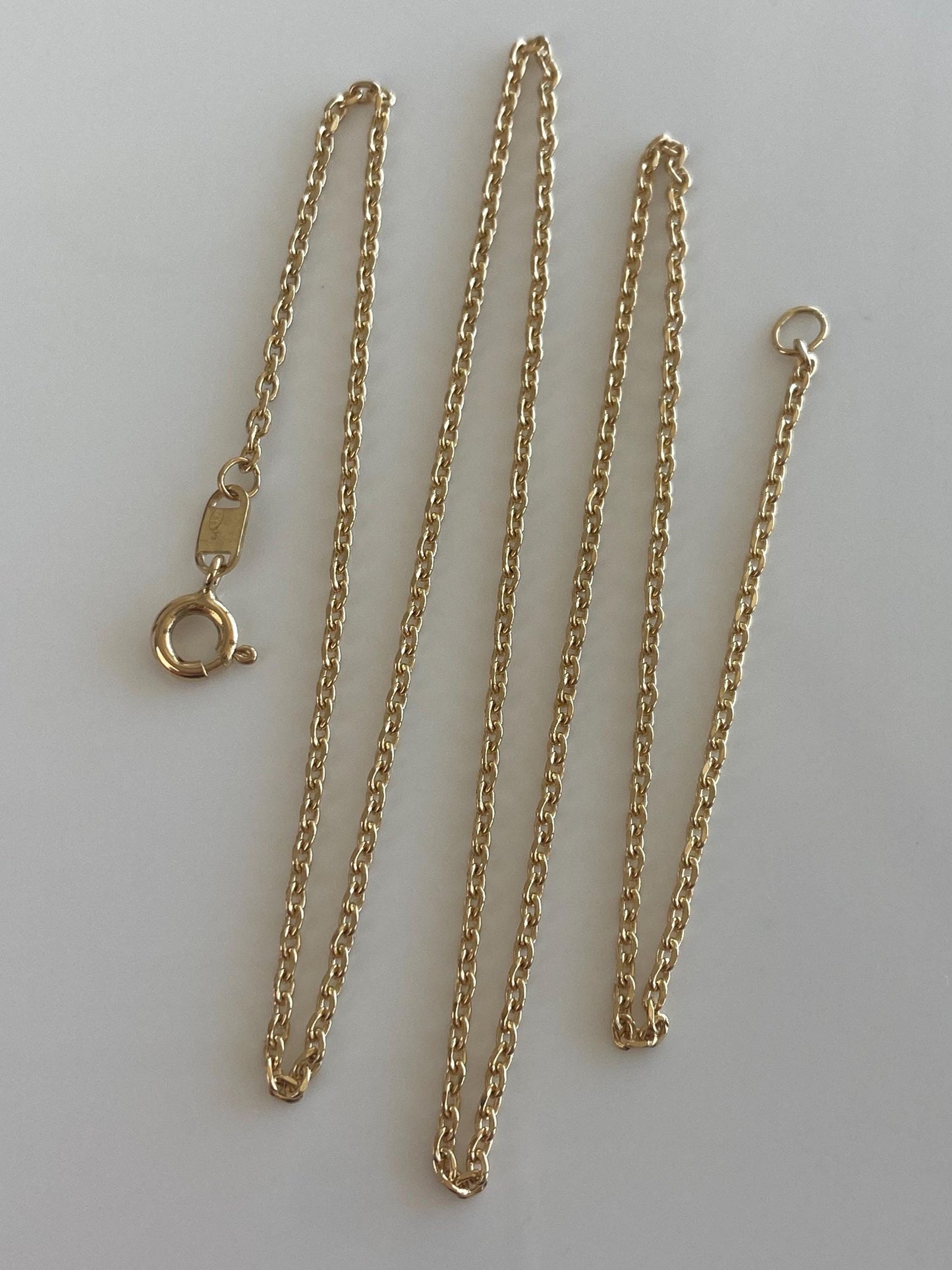 Vintage Solid 18k Yellow Gold Cable Biker Link Chain Necklace - 19.75 inches