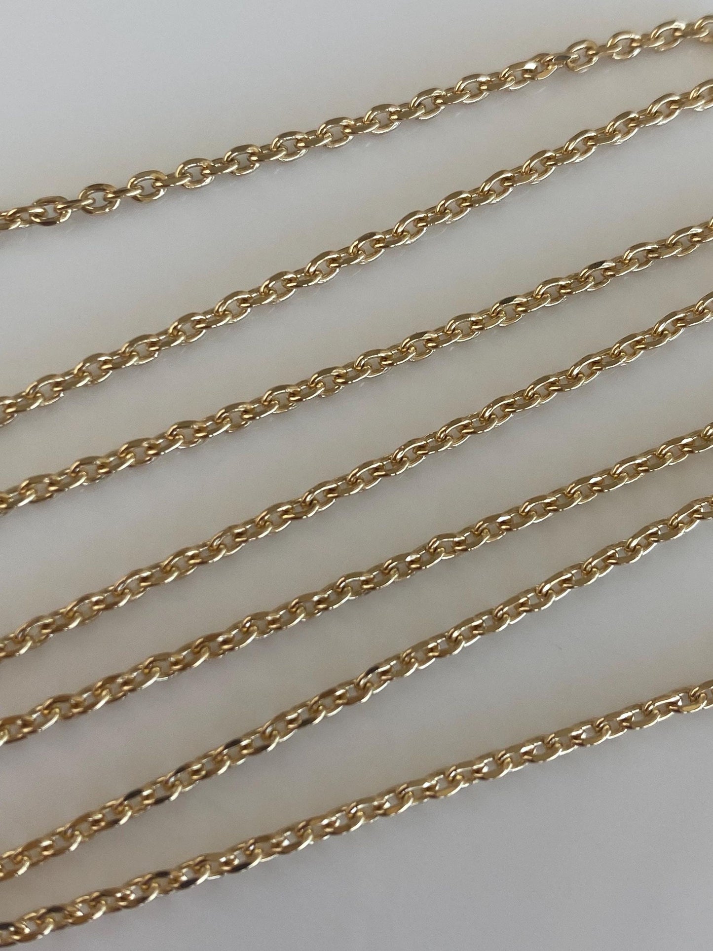 Vintage Solid 18k Yellow Gold Cable Biker Link Chain Necklace - 19.75 inches