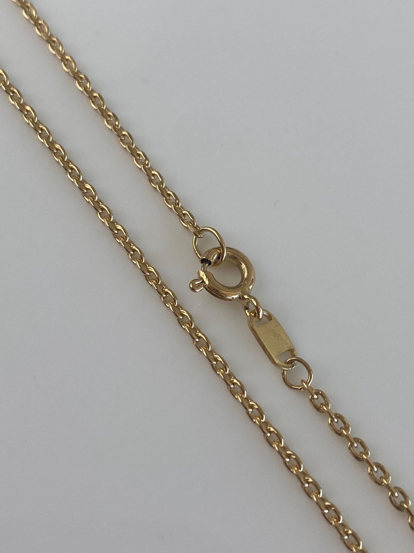Vintage Solid 18k Yellow Gold Cable Biker Link Chain Necklace - 19.75 inches