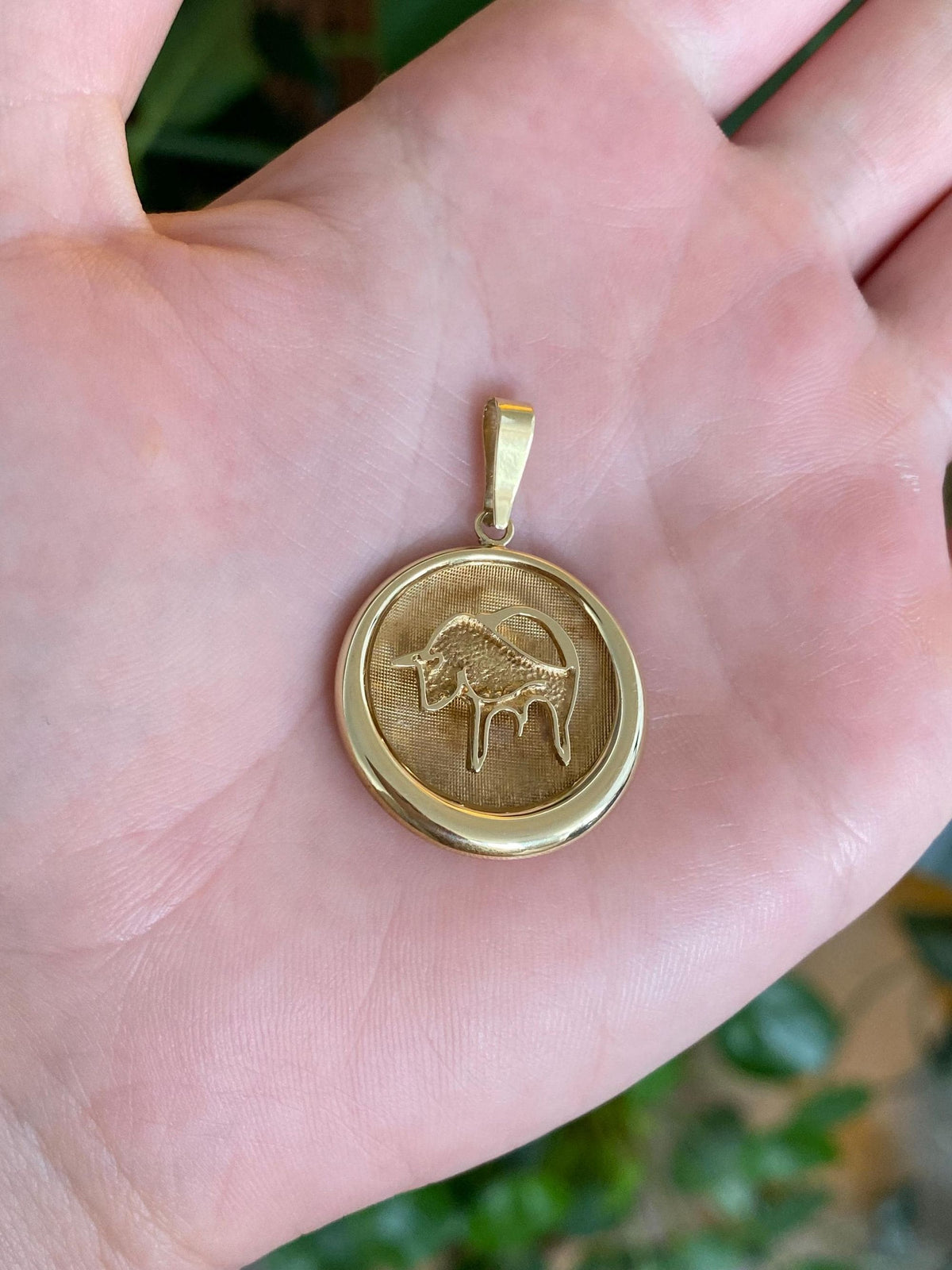 Vintage 14k Yellow Gold Bull Charm