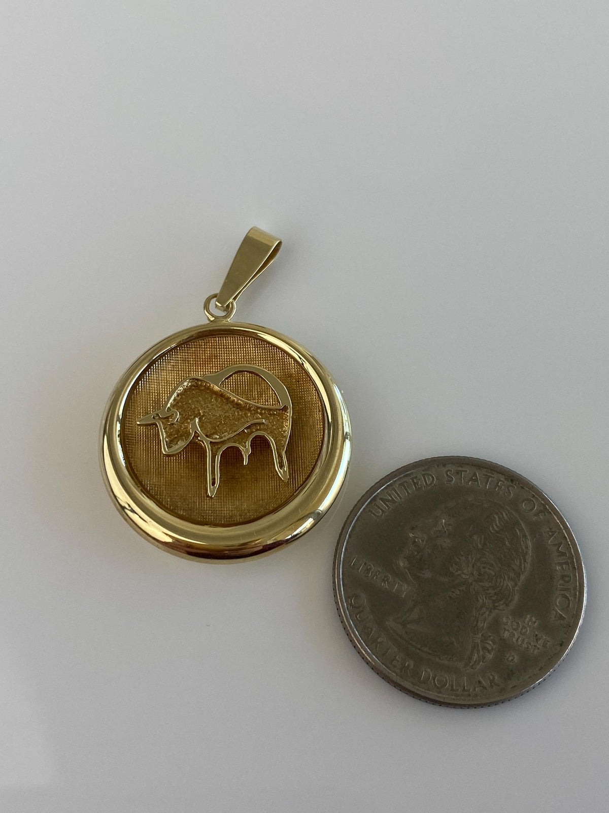 Vintage 14k Yellow Gold Bull Charm
