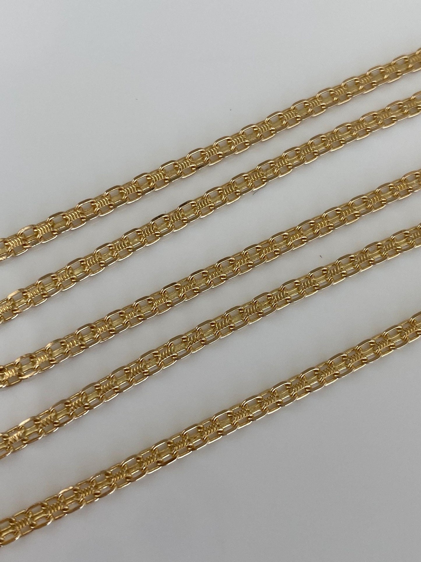 Vintage Solid 14k Yellow Gold Bismark Chain Necklace - 18 inches