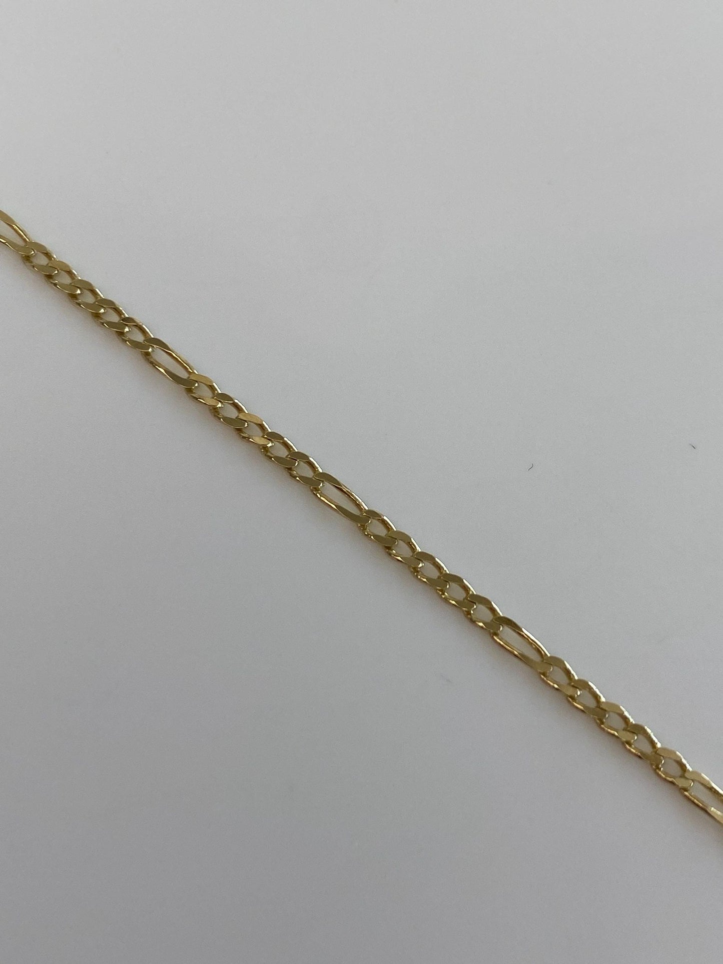 Vintage 14k Yellow Gold Dainty Figaro Chain Bracelet Anklet - 8.25 inches