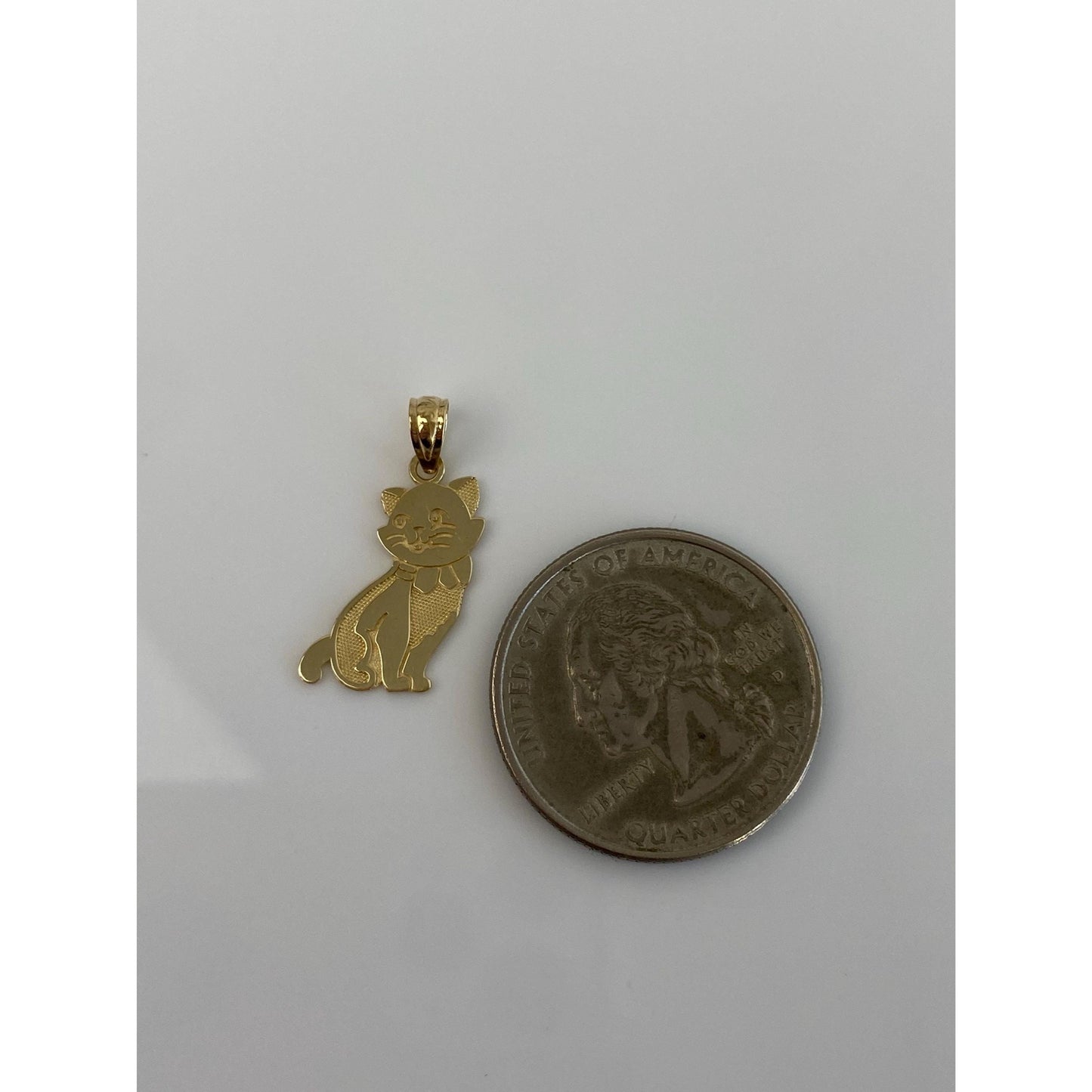 Vintage Solid 14k Yellow Gold Cat Charm