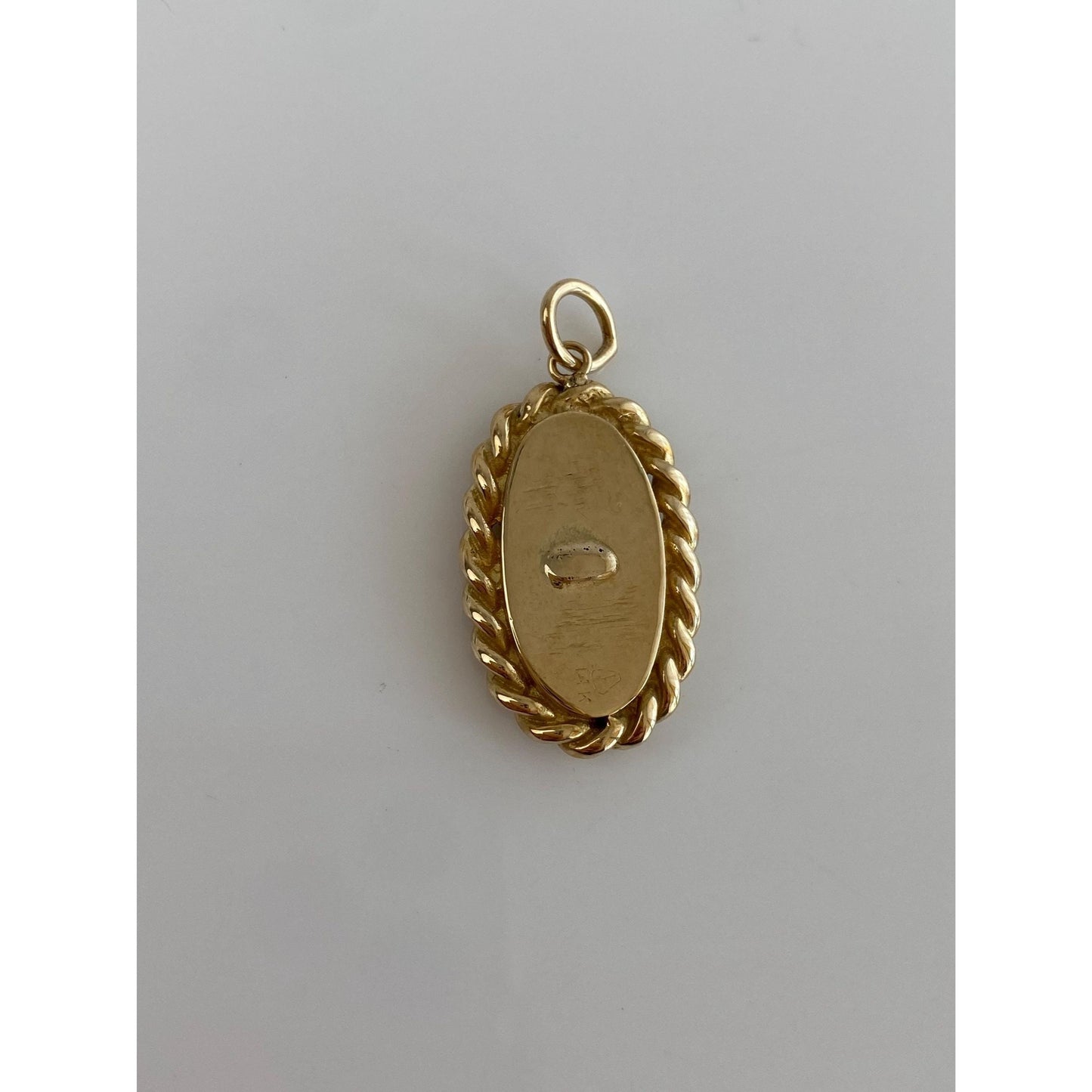 Vintage Solid 14k Yellow Gold Nephrite Jade Charm