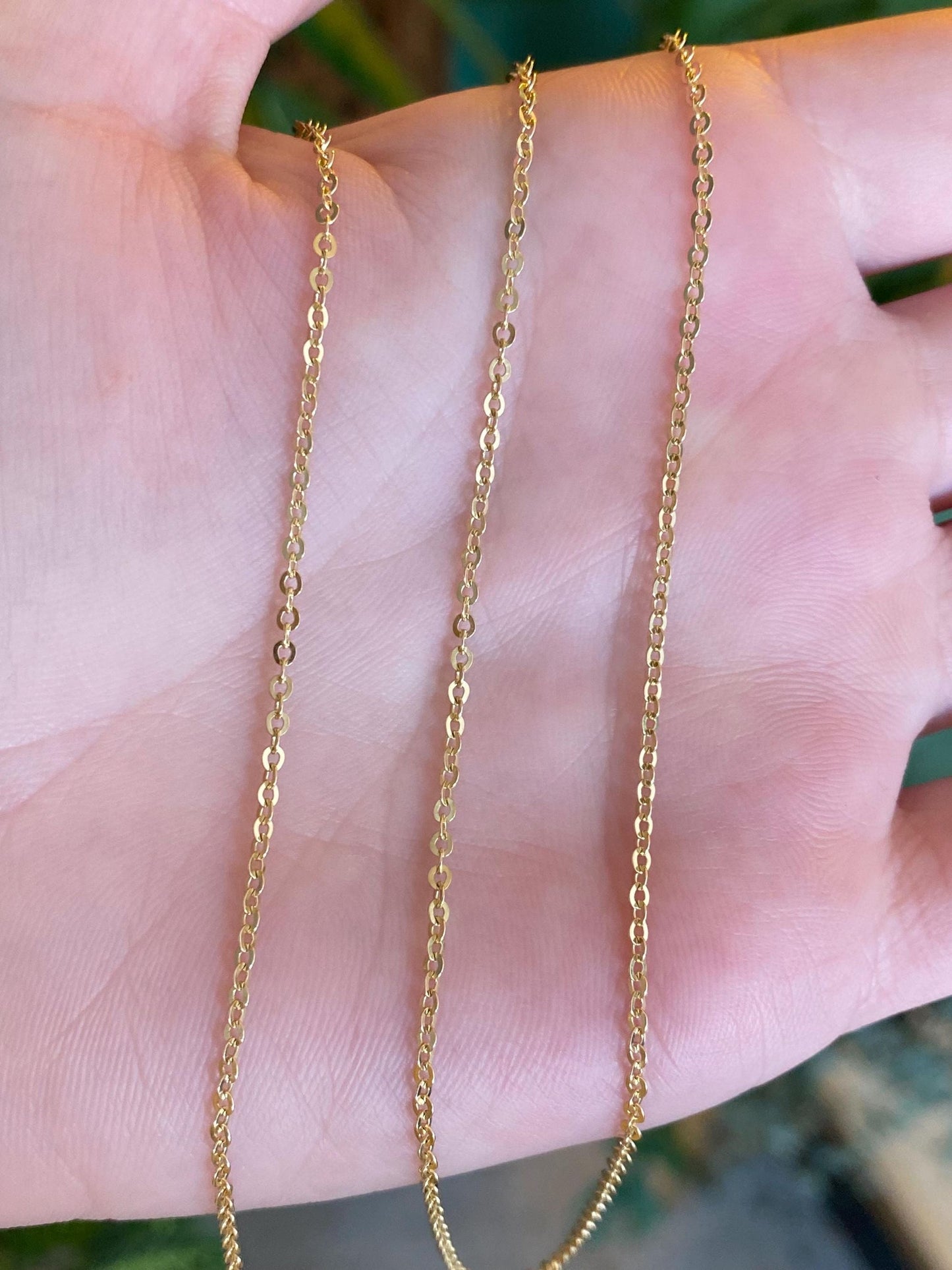 Vintage Solid 18k Yellow Gold Cable Chain Necklace - 23.75 inches