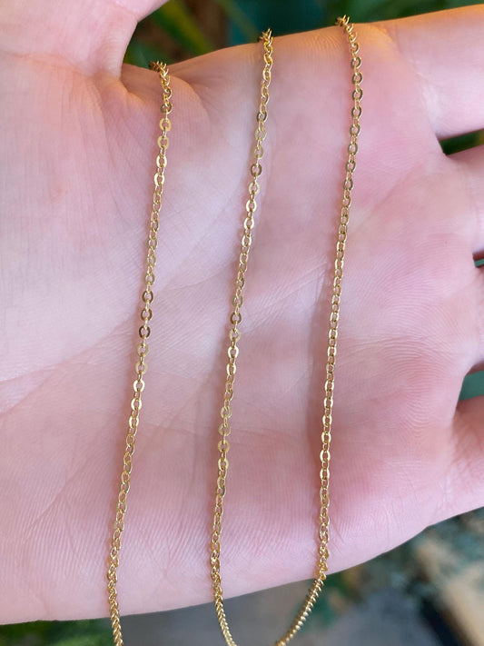 Vintage Solid 18k Yellow Gold Cable Chain Necklace - 23.75 inches
