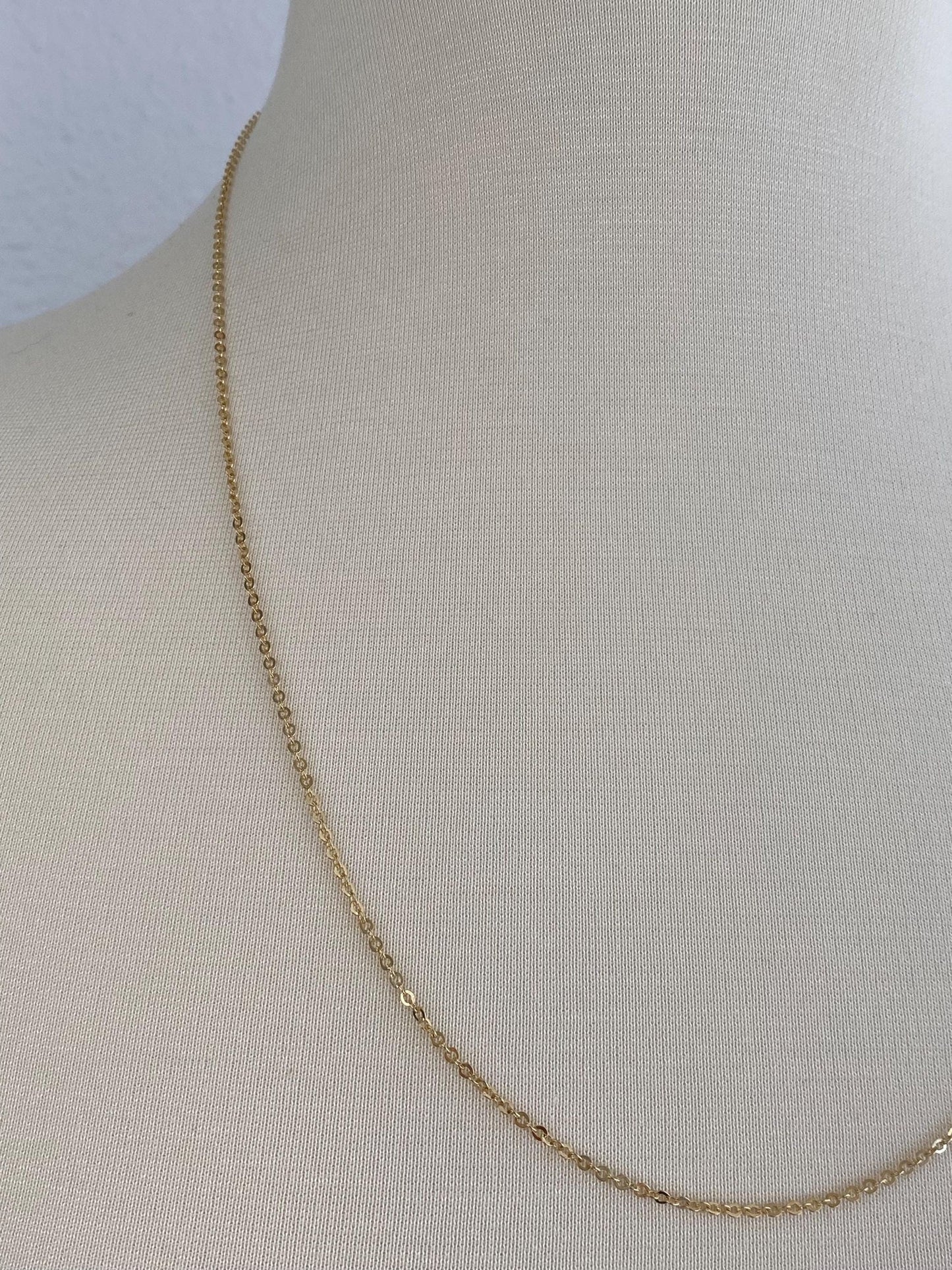 Vintage Solid 18k Yellow Gold Cable Chain Necklace - 23.75 inches