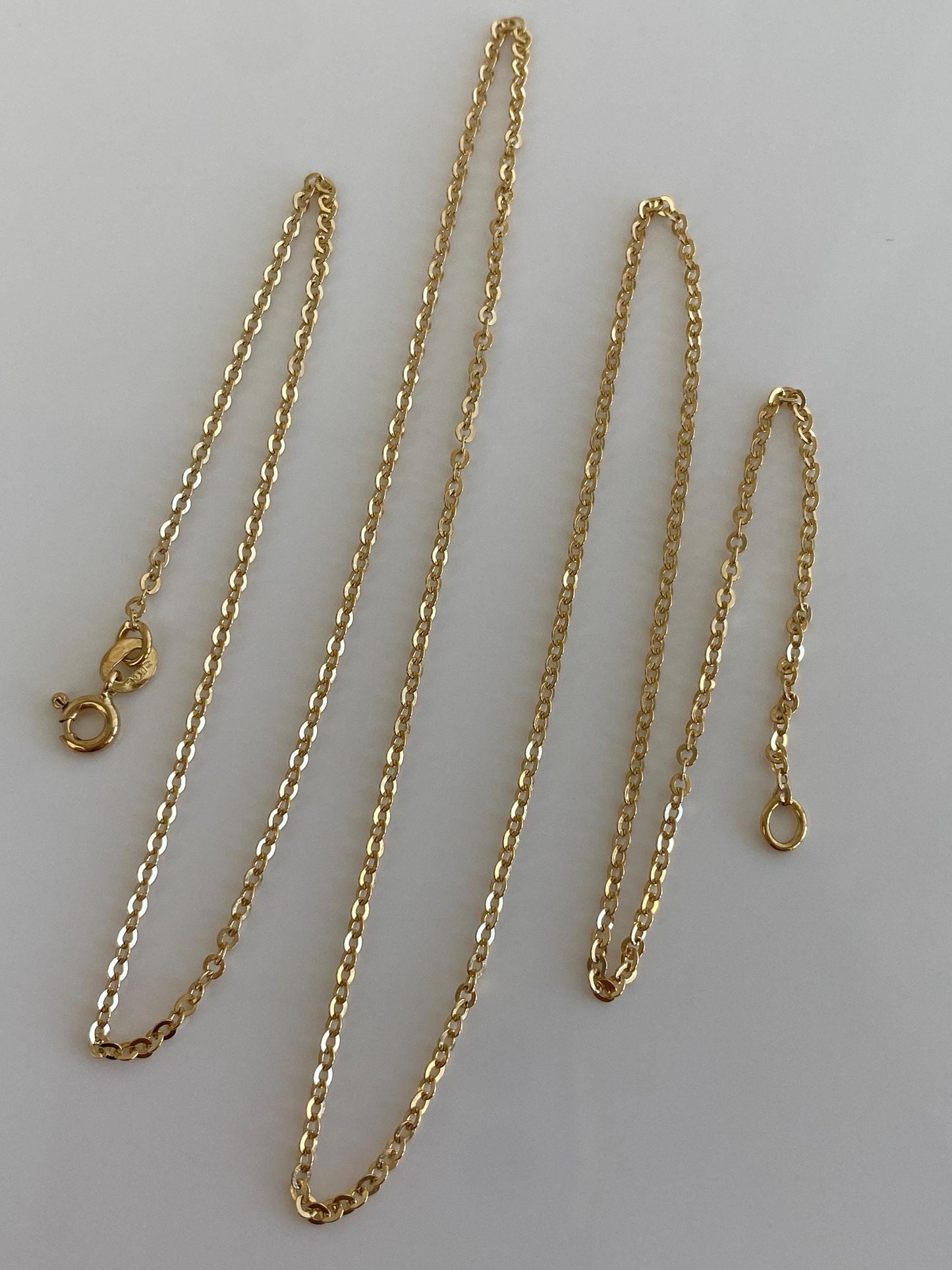 Vintage Solid 18k Yellow Gold Cable Chain Necklace - 23.75 inches