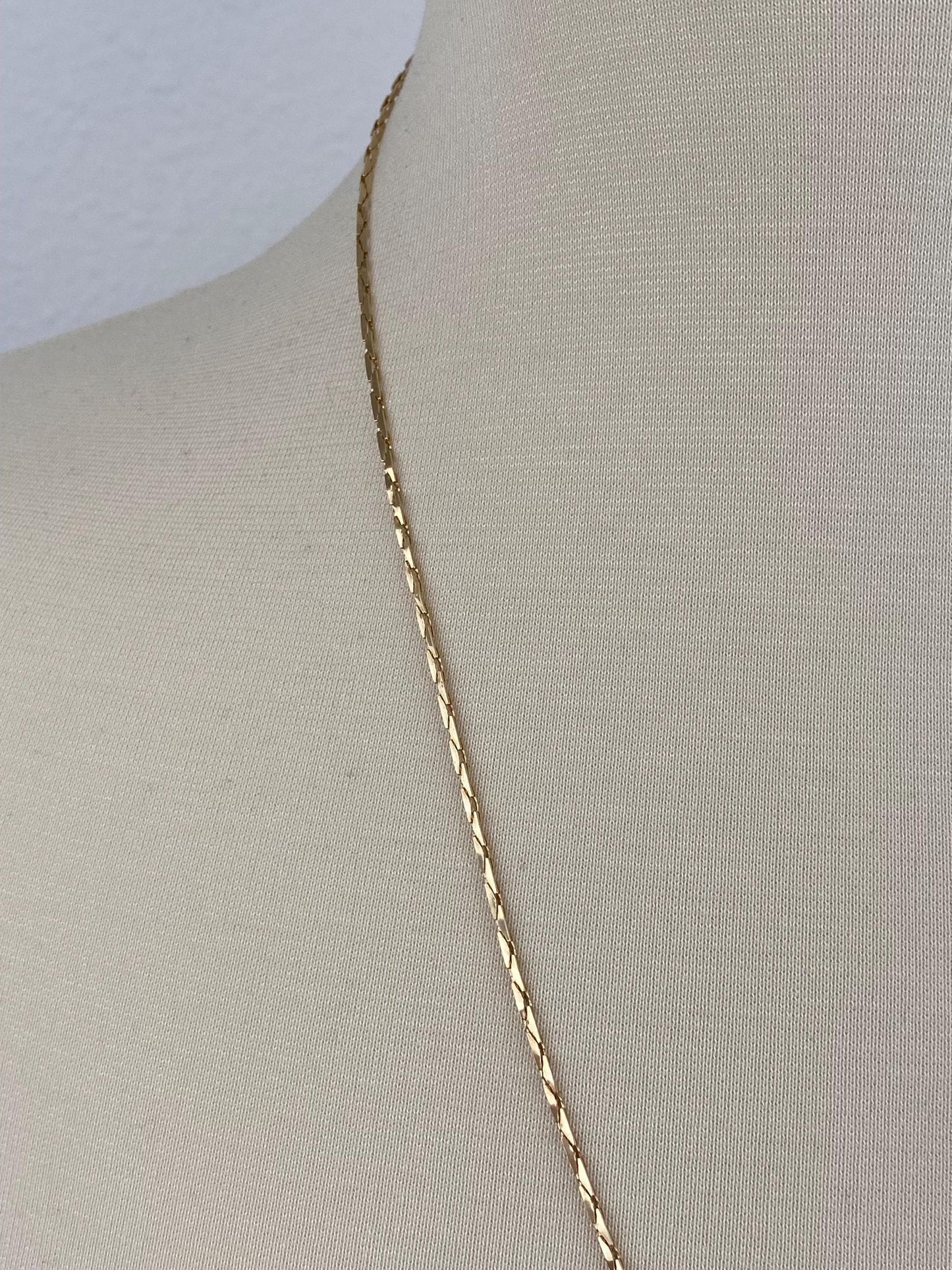 Vintage Solid 14k Yellow Gold Triangle Link Chain Necklace - 23.75 inches