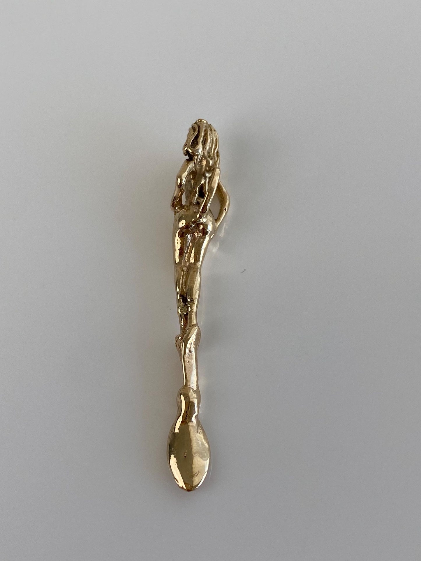 Vintage Solid 10k Yellow Gold Naked Lady Spoon Charm