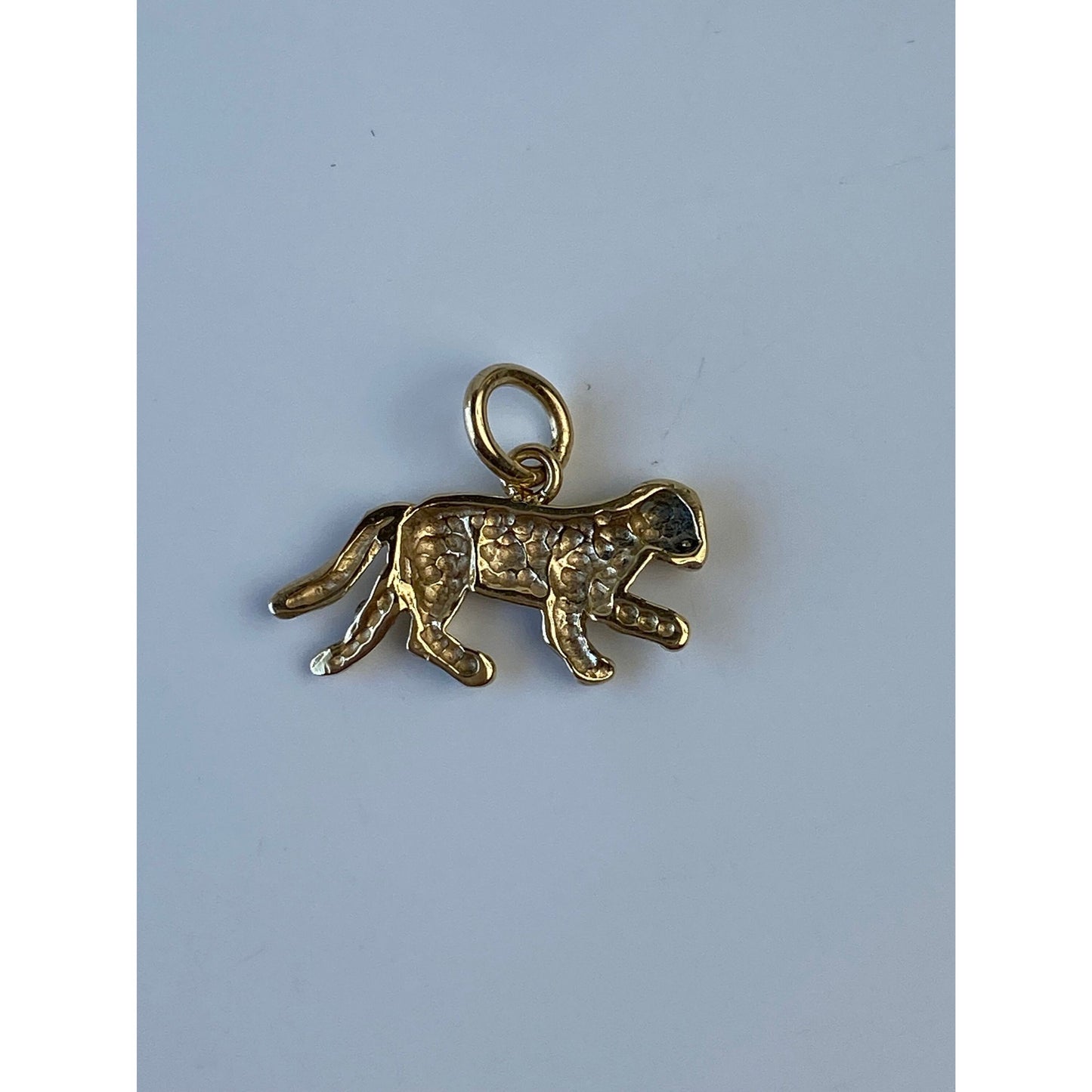 Vintage Solid 14k Yellow Gold Bobcat Charm