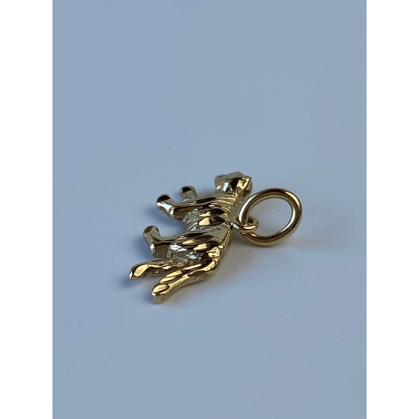 Vintage Solid 14k Yellow Gold Bobcat Charm