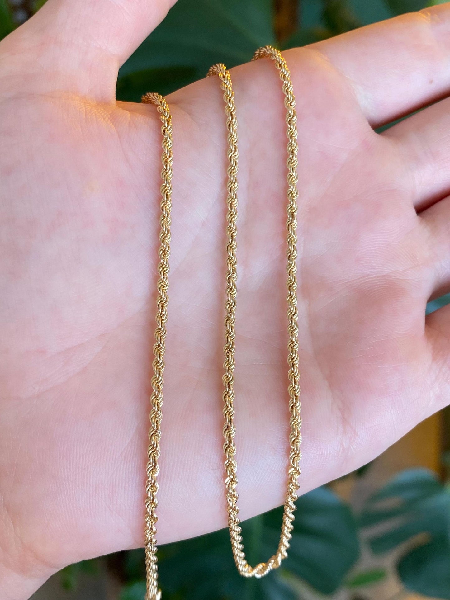 Vintage Solid 14k Yellow Gold Rope Chain Necklace - 20 inches