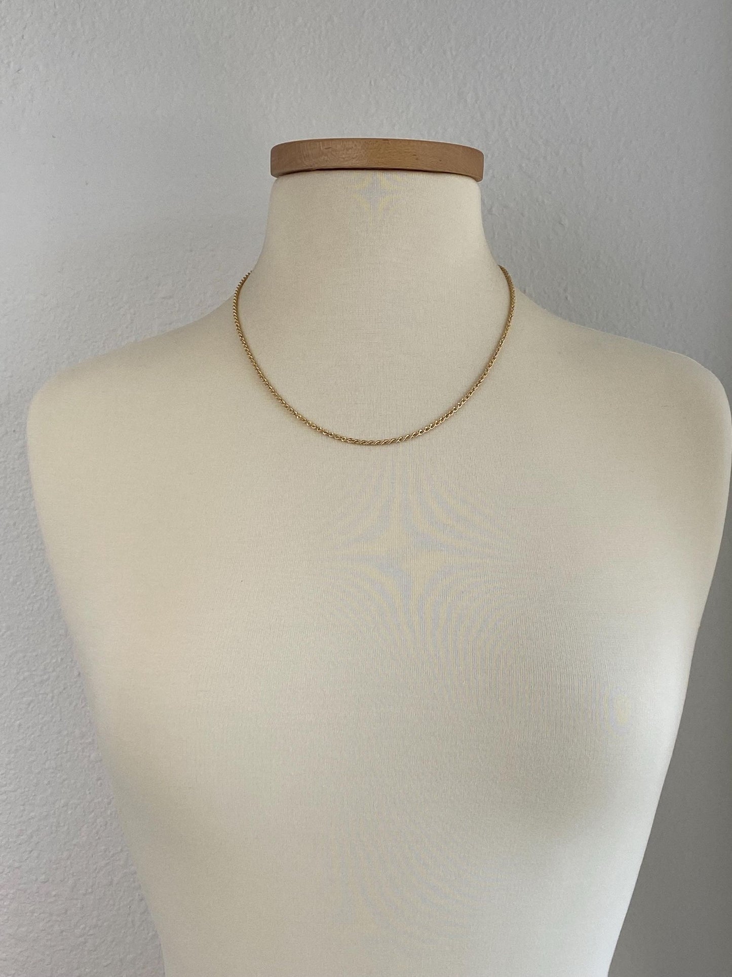 Vintage Solid 14k Yellow Gold Rope Chain Necklace - 20 inches