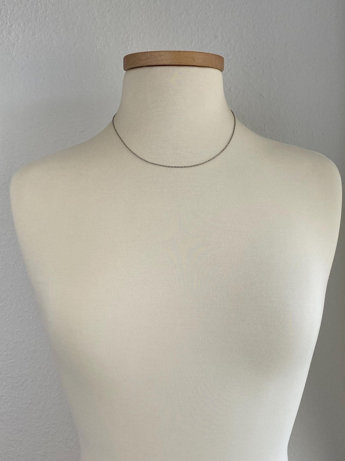 Vintage Solid 14k White Gold Chain Necklace - 18 inches