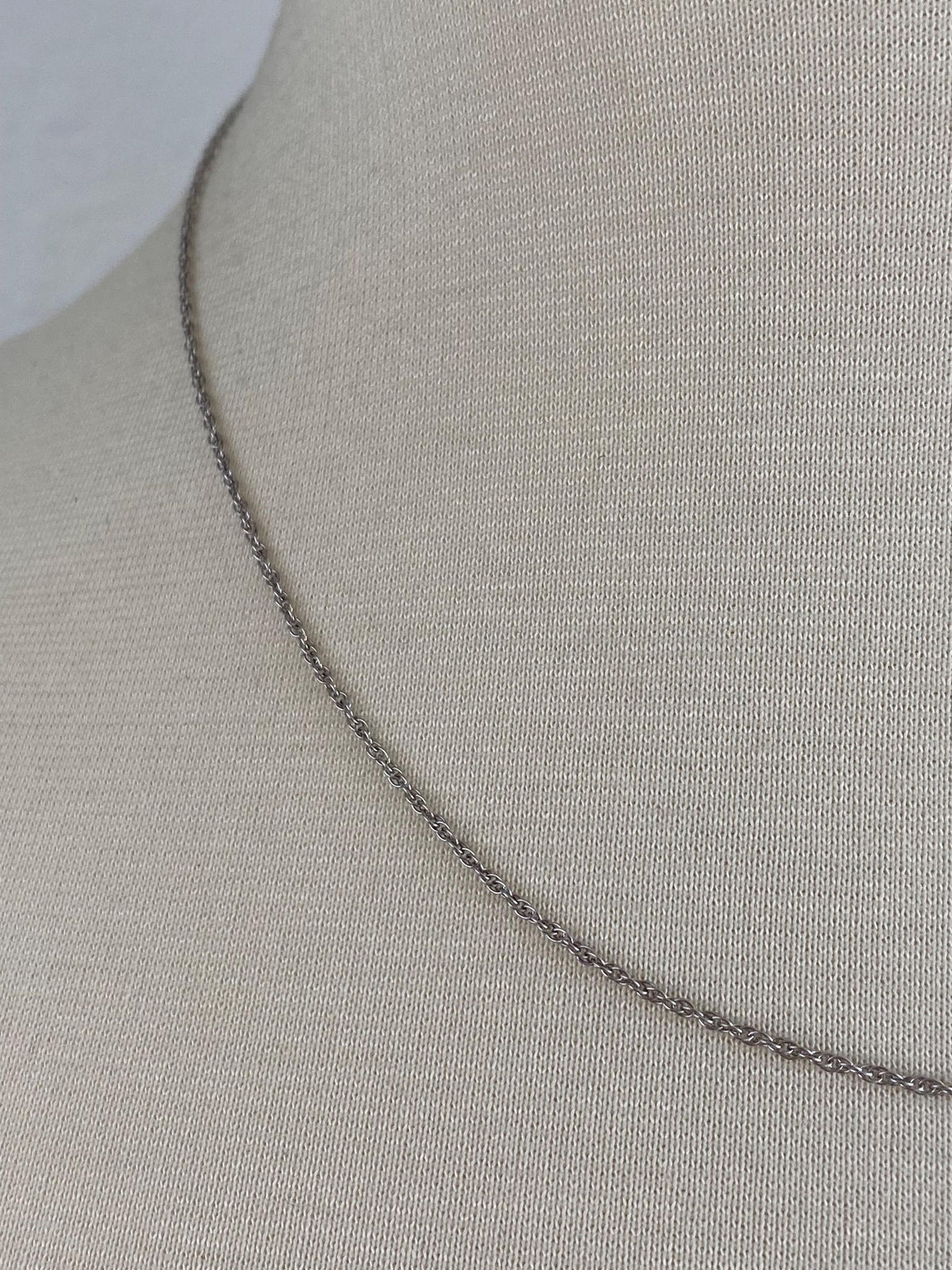 Vintage Solid 14k White Gold Chain Necklace - 18 inches