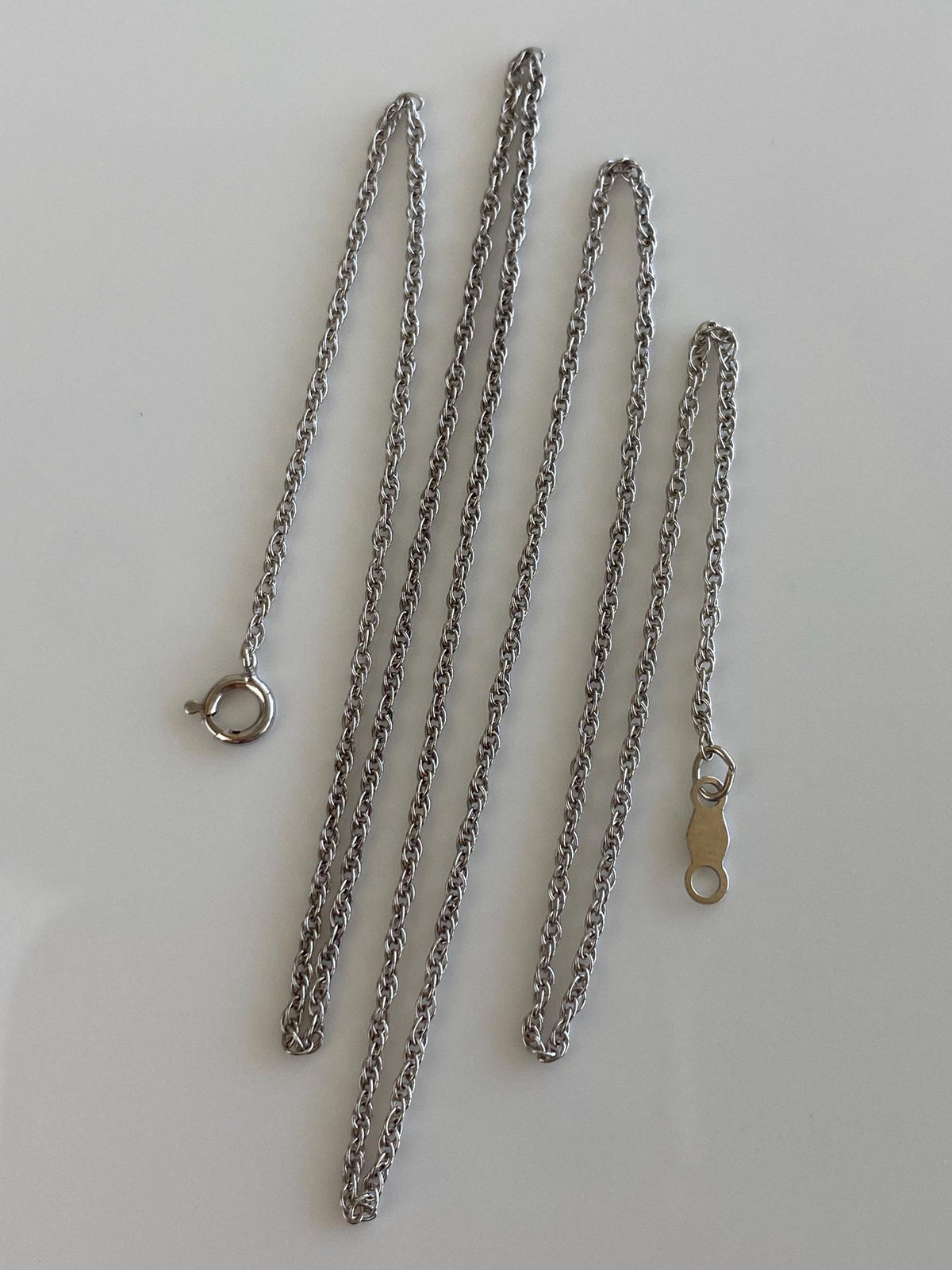 Vintage Solid 14k White Gold Chain Necklace - 18 inches
