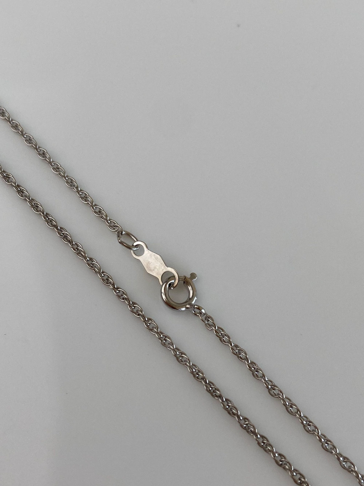 Vintage Solid 14k White Gold Chain Necklace - 18 inches
