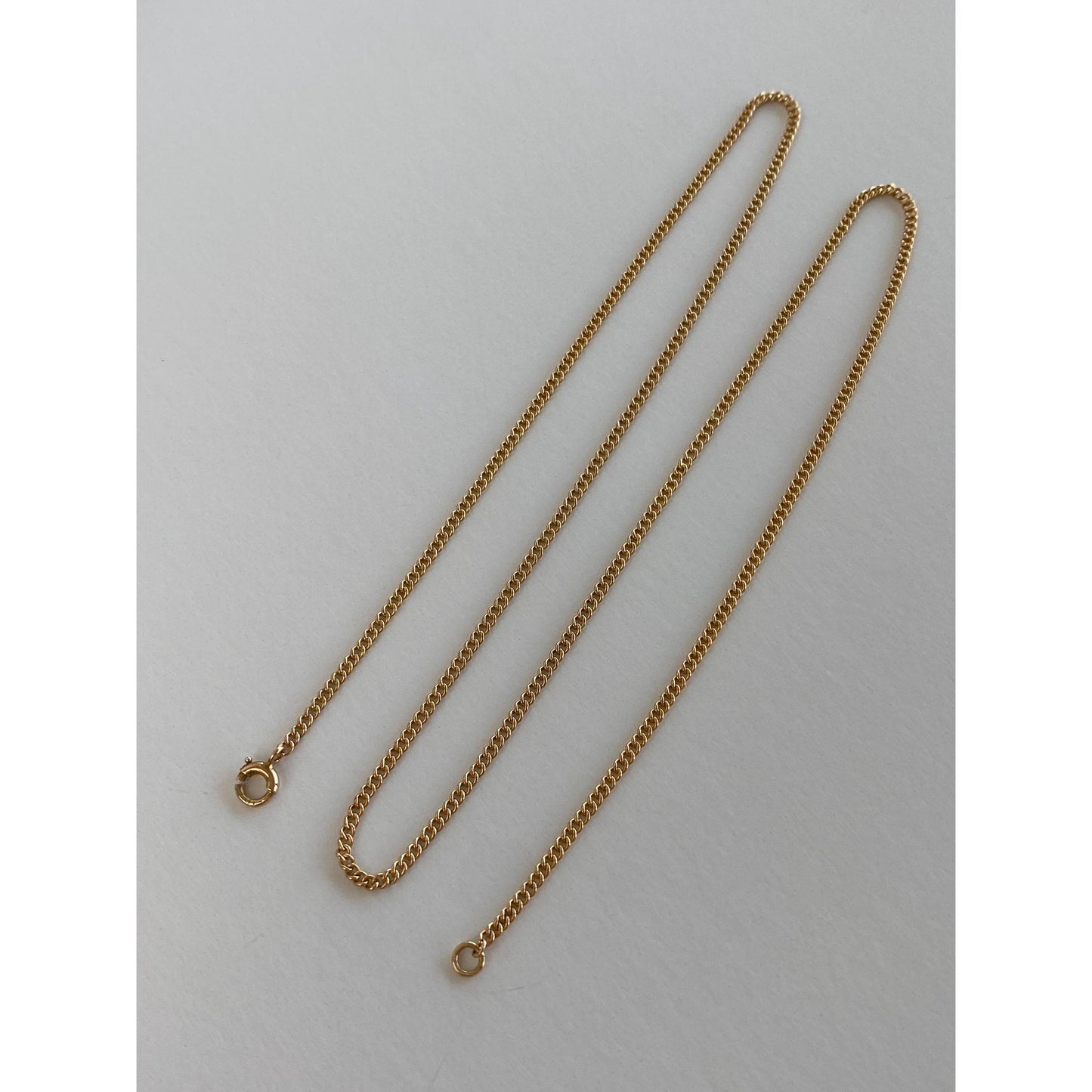 Vintage Solid 10k Yellow Gold Curb Chain Necklace - 15.75 inches