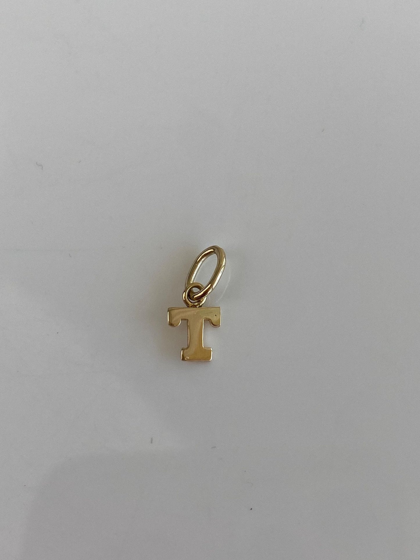 Vintage Solid 14k Yellow Gold Initial 'T' Charm