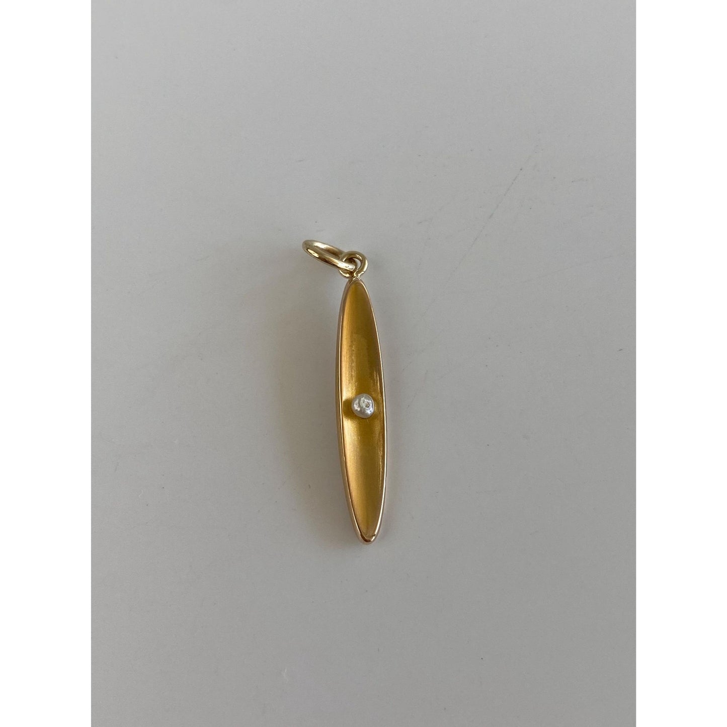 Vintage Solid 14k Yellow Gold Seed Pearl Bar Charm