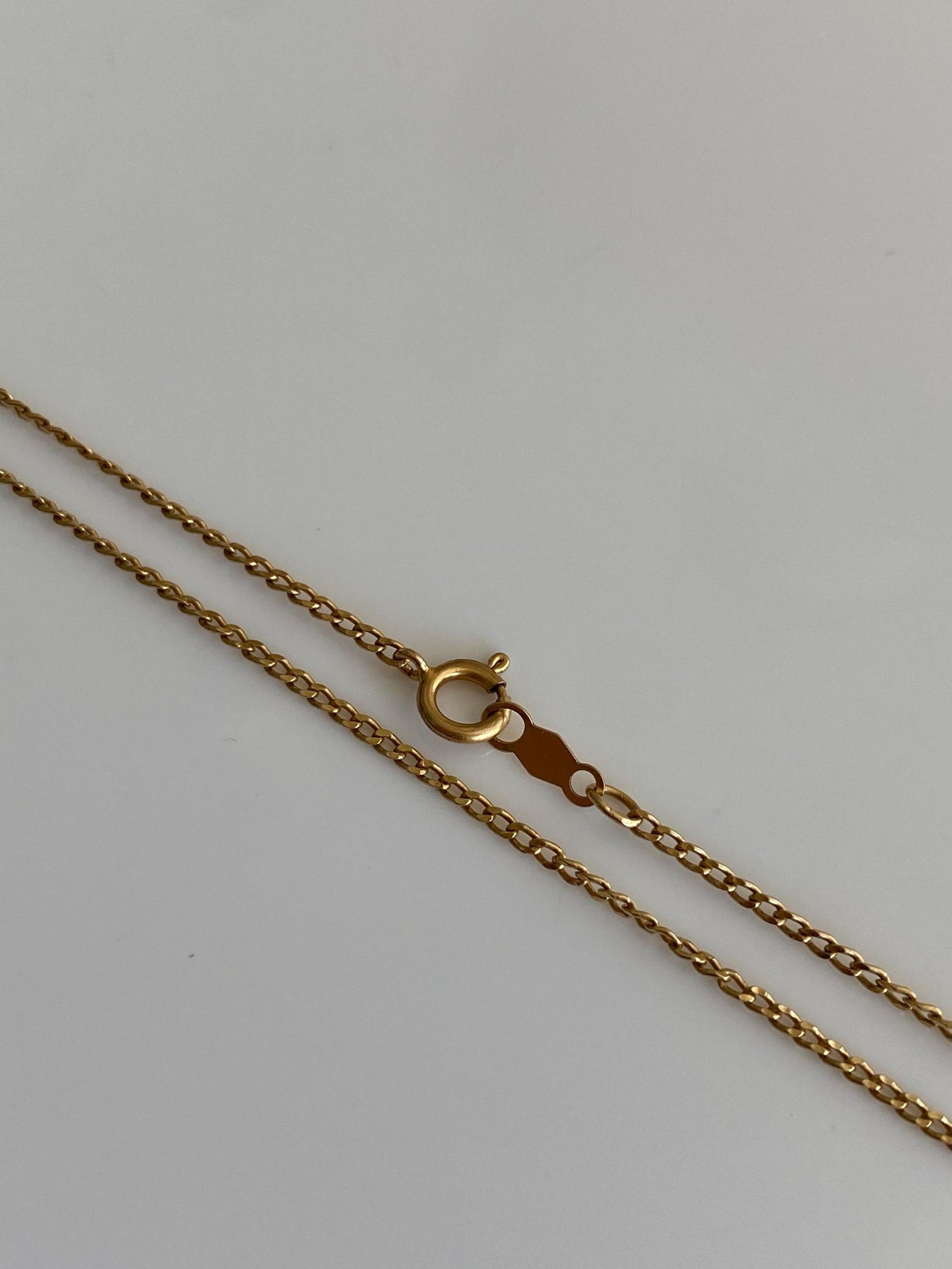 Vintage Solid 14k Yellow Gold Elongated Curb Chain Necklace - 21.75 inches