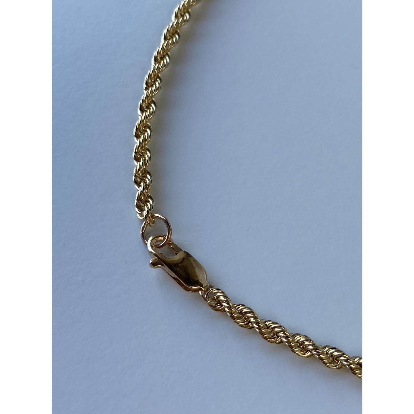 Vintage Solid 14k Yellow Gold Rope Chain Necklace - 18 inches