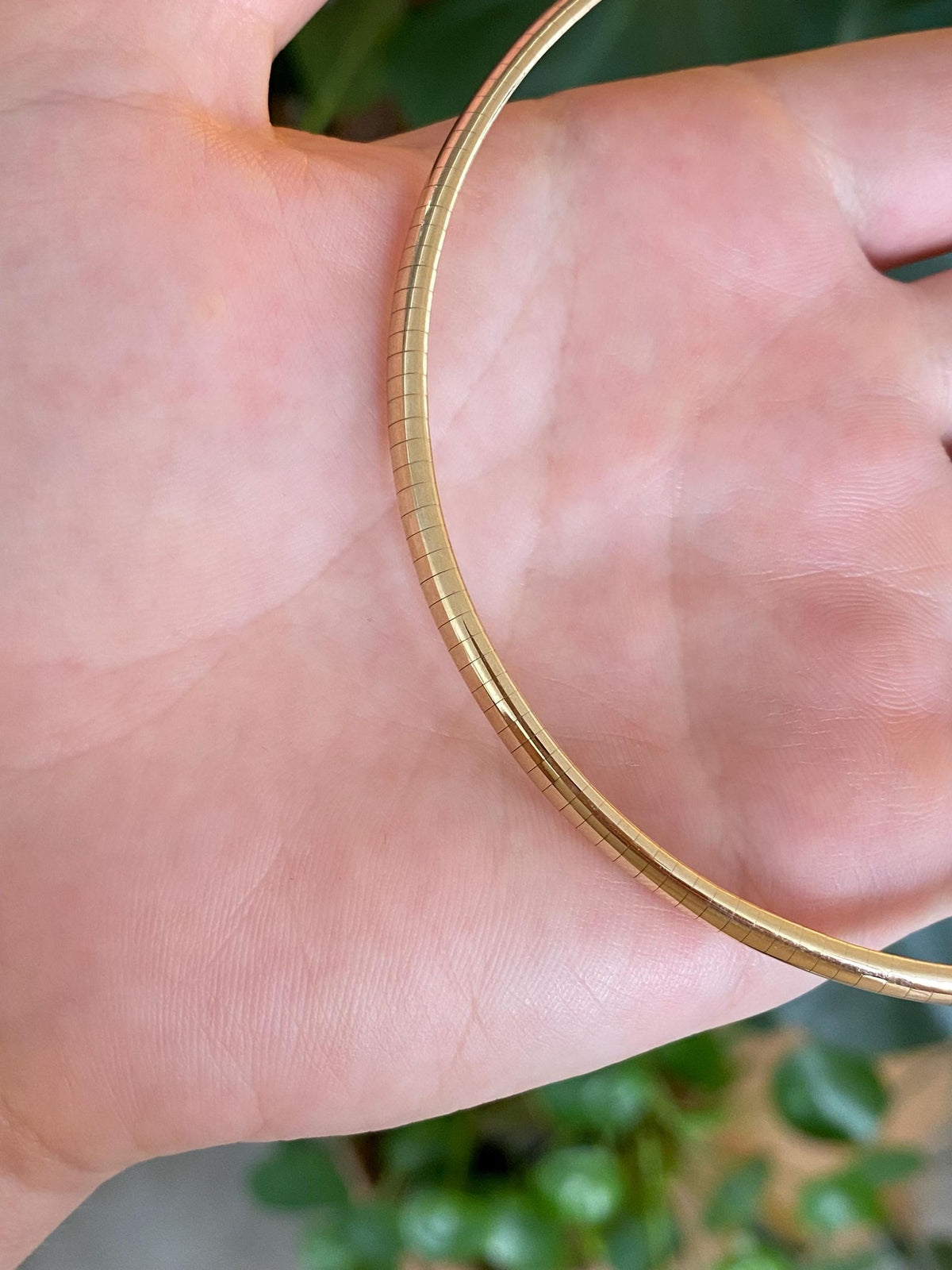 Vintage Solid 14k Yellow Gold Omega Chain Necklace - 16 inches