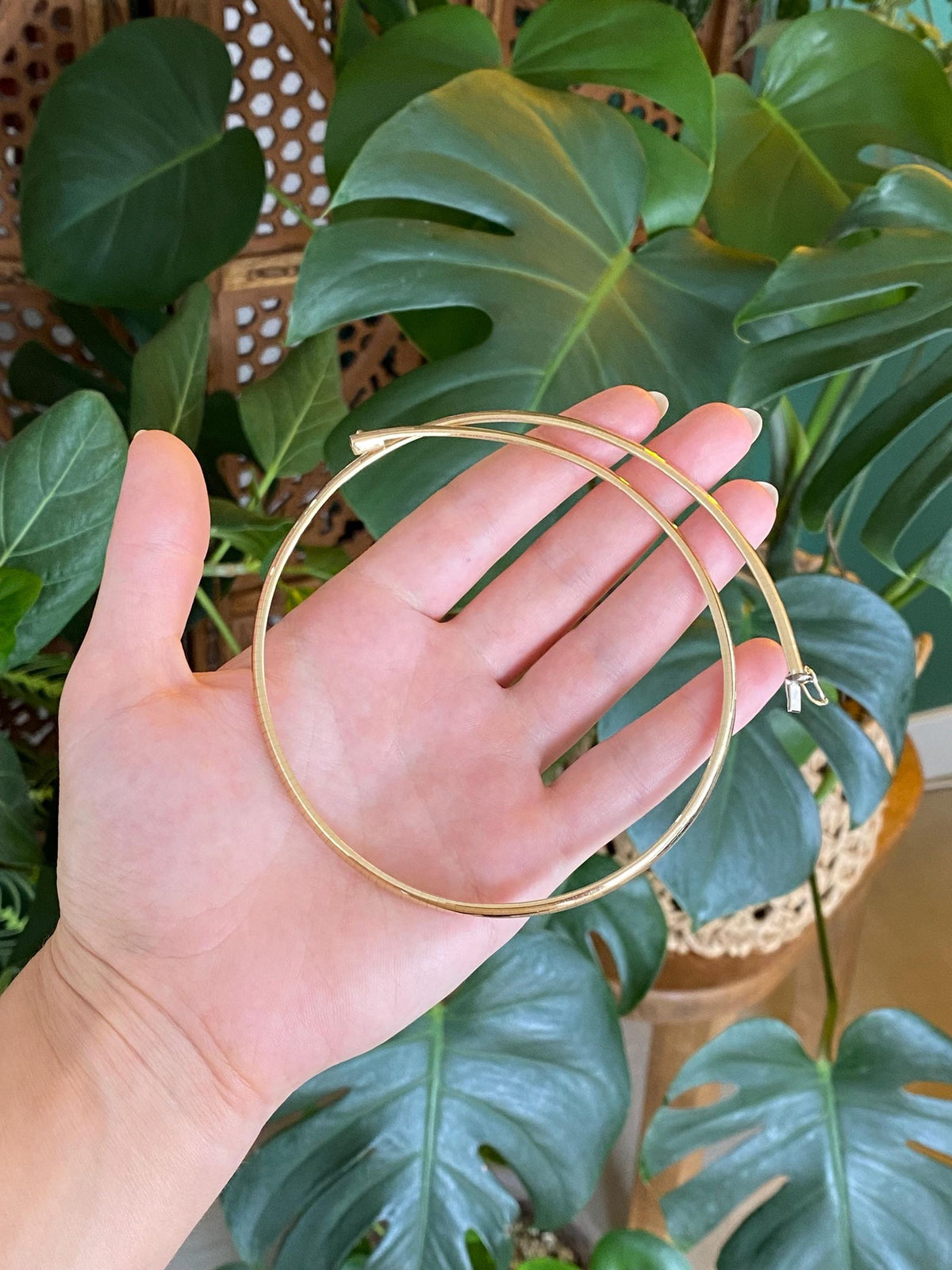 Vintage Solid 14k Yellow Gold Omega Chain Necklace - 16 inches
