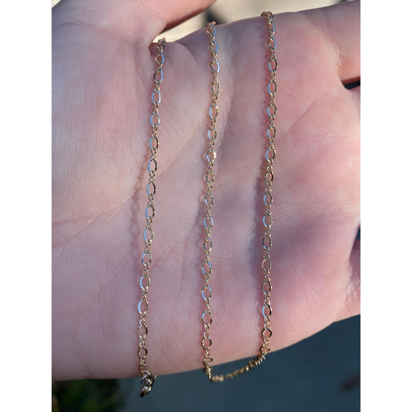 Vintage Solid 14k Yellow Gold Fancy Chain Necklace - 20.5 inches