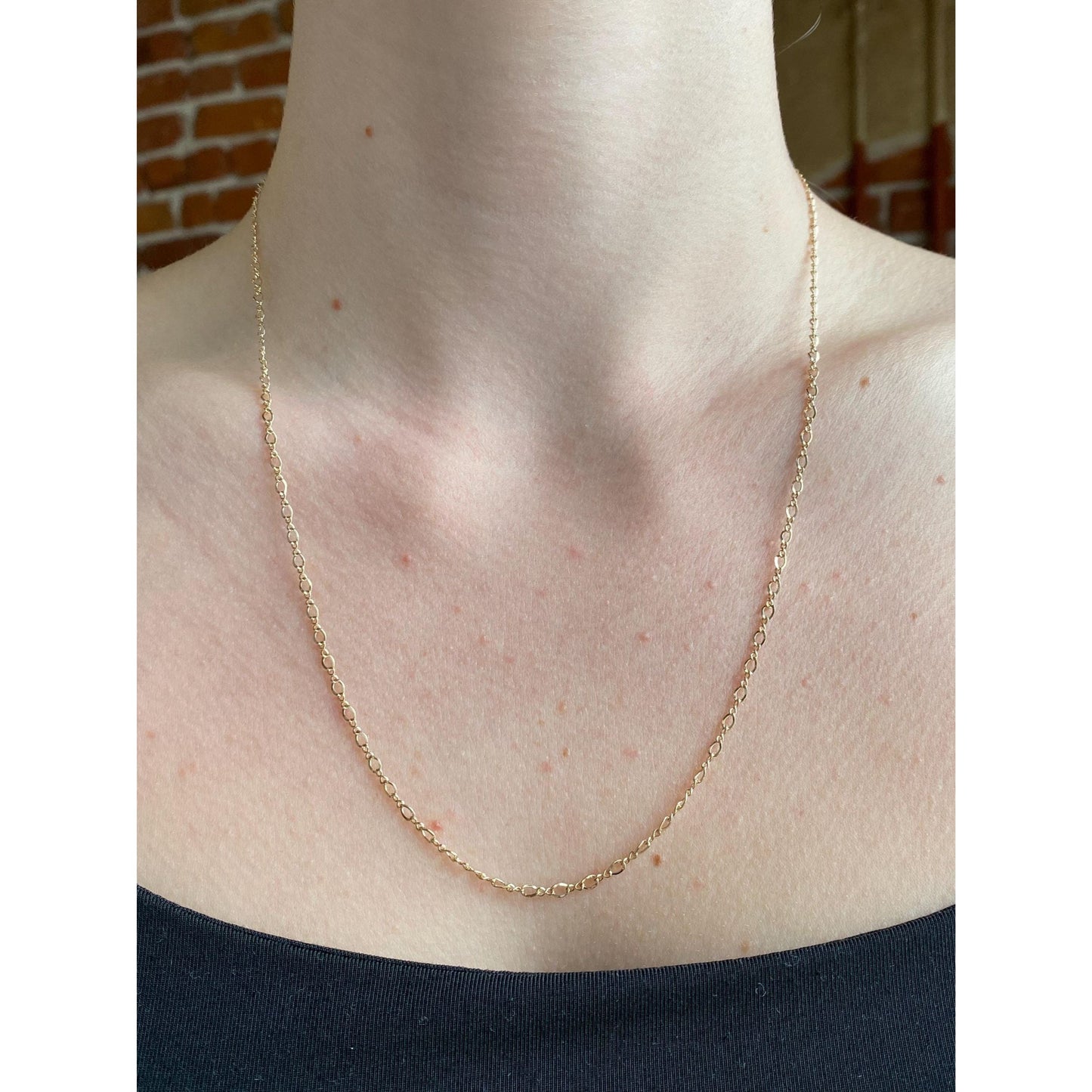 Vintage Solid 14k Yellow Gold Fancy Chain Necklace - 20.5 inches